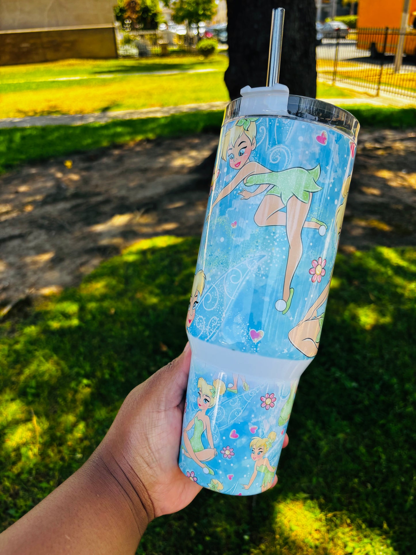 Blue tinkerbell 40oz tumbler