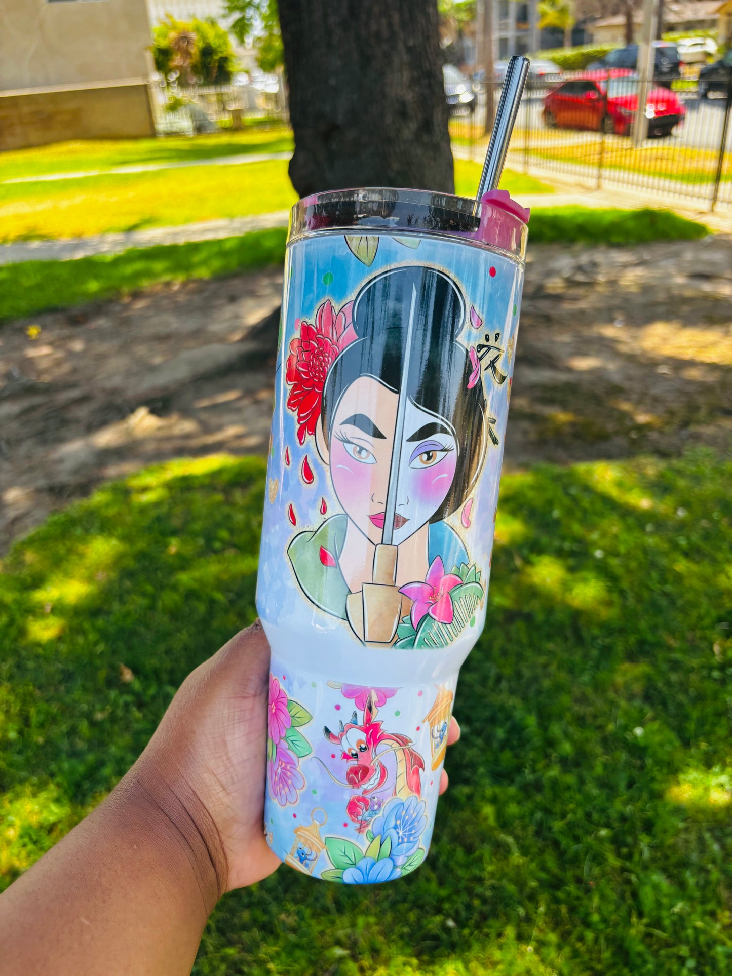 Mulan blooms 40oz tumbler