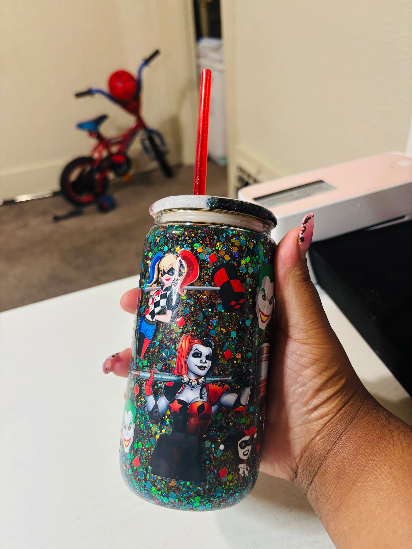 Harley and joker 16oz snow globe cup