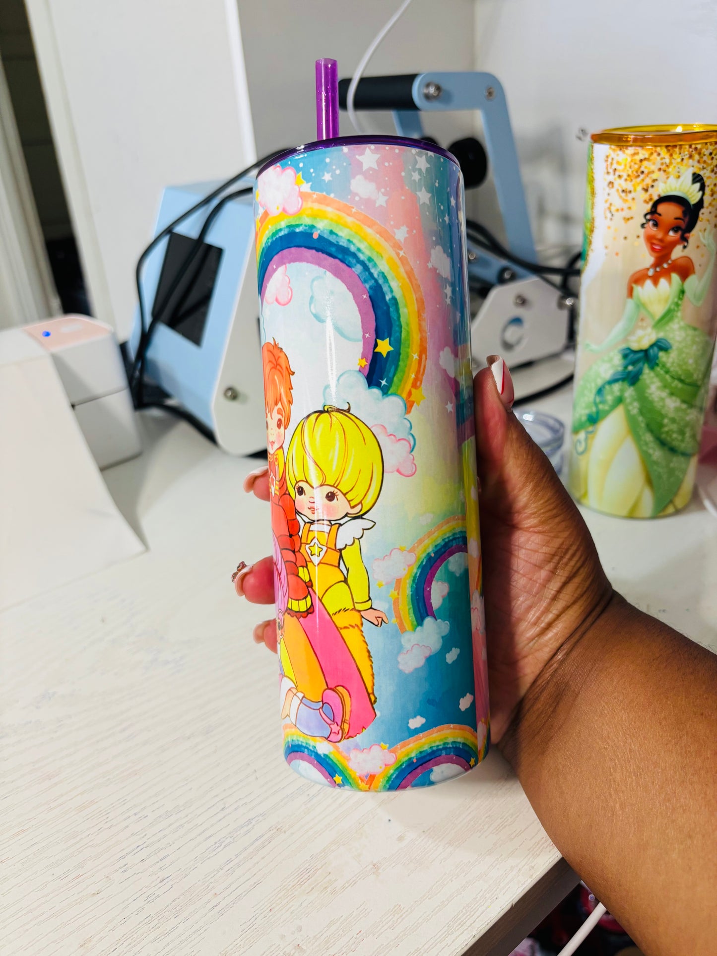 Rainbow and friends 20oz tumbler