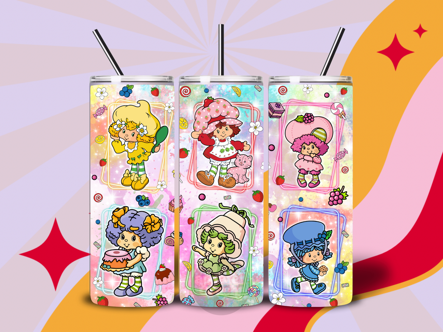 Strawberry friends w/ frames 20oz tumbler