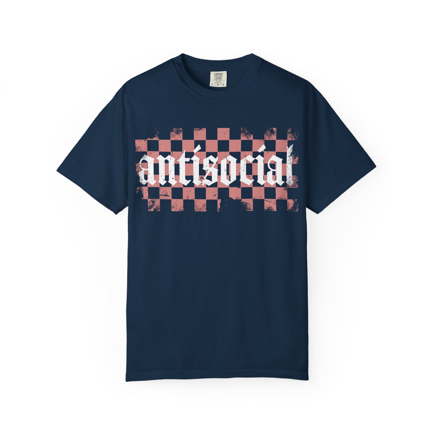 Antisocial Unisex Garment-Dyed T-Shirt | Trendy Graphic Tee, Gift for Introverts, Casual Wear, Street Style, Unique Fashion