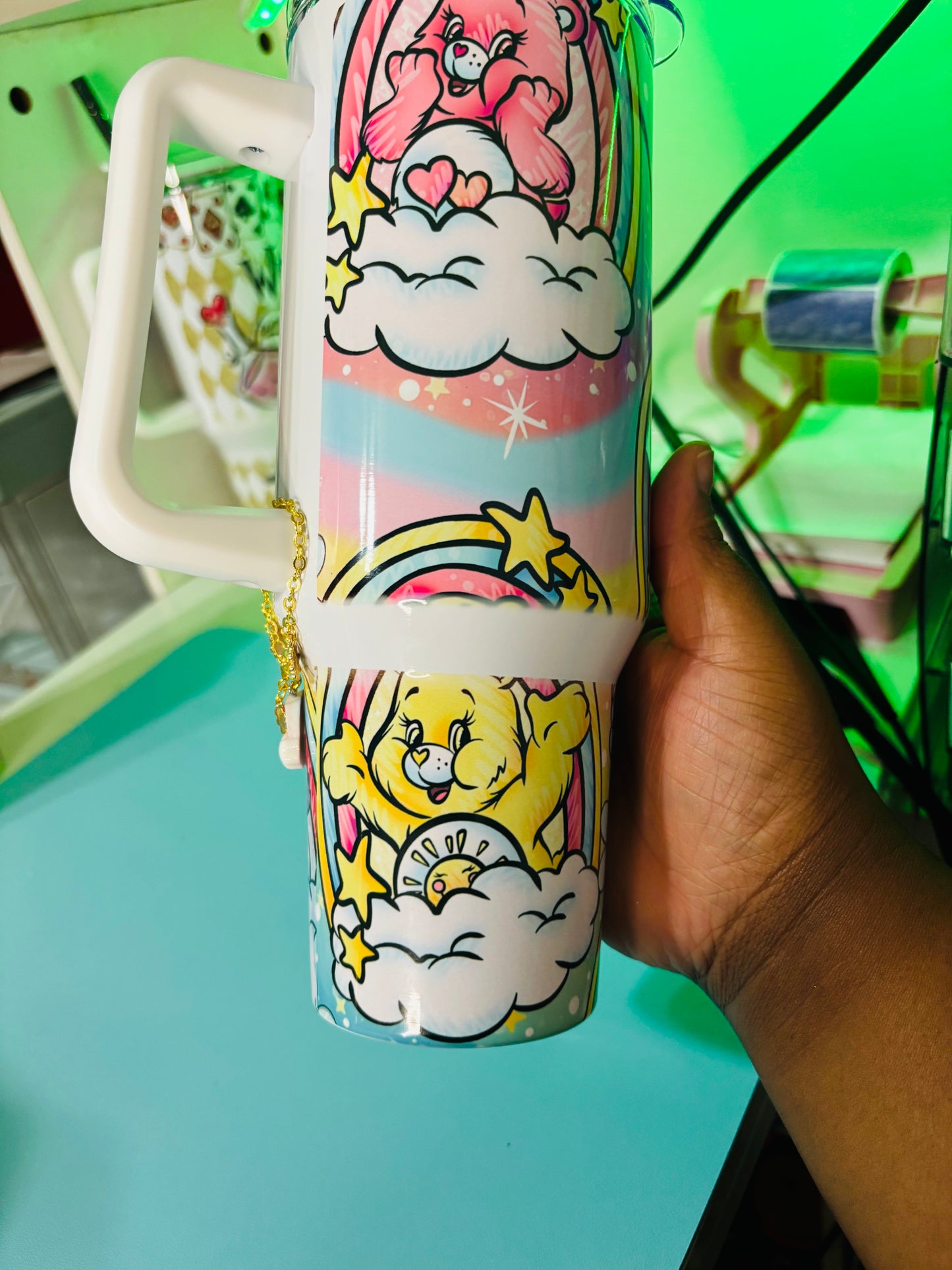 Colorful rainbow bears 40oz tumbler