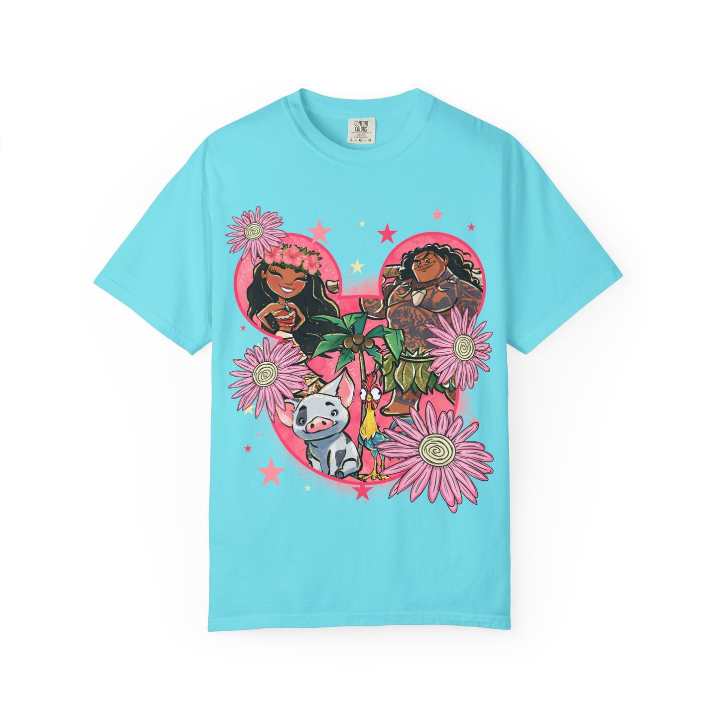 Moana Boho Floral Graphic Tee, Cute Summer Shirt