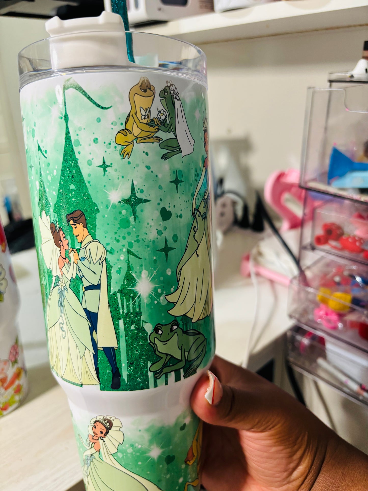 Princess tiana & prince 40oz tumbler