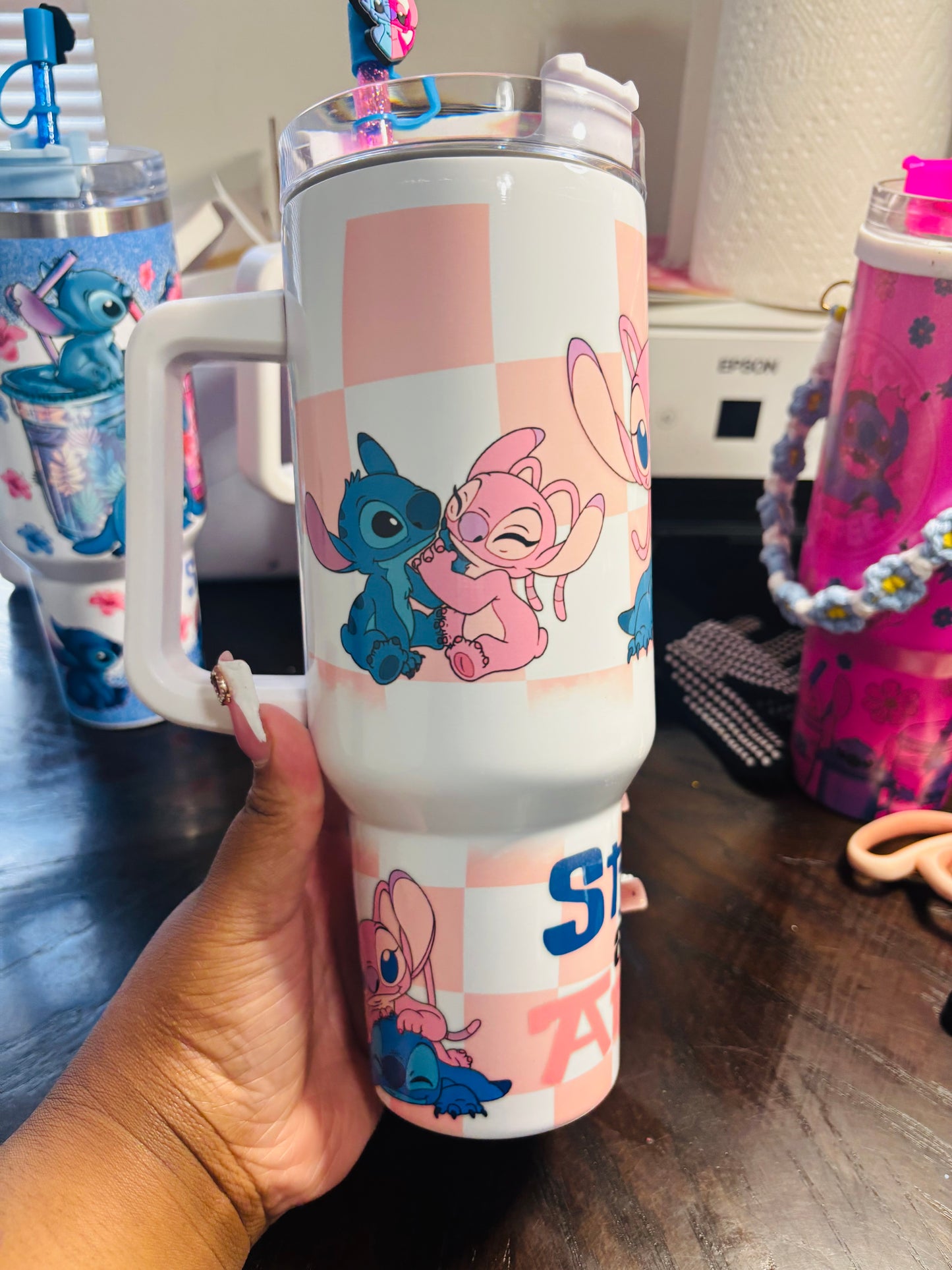 Stitch and angel 40oz tumbler