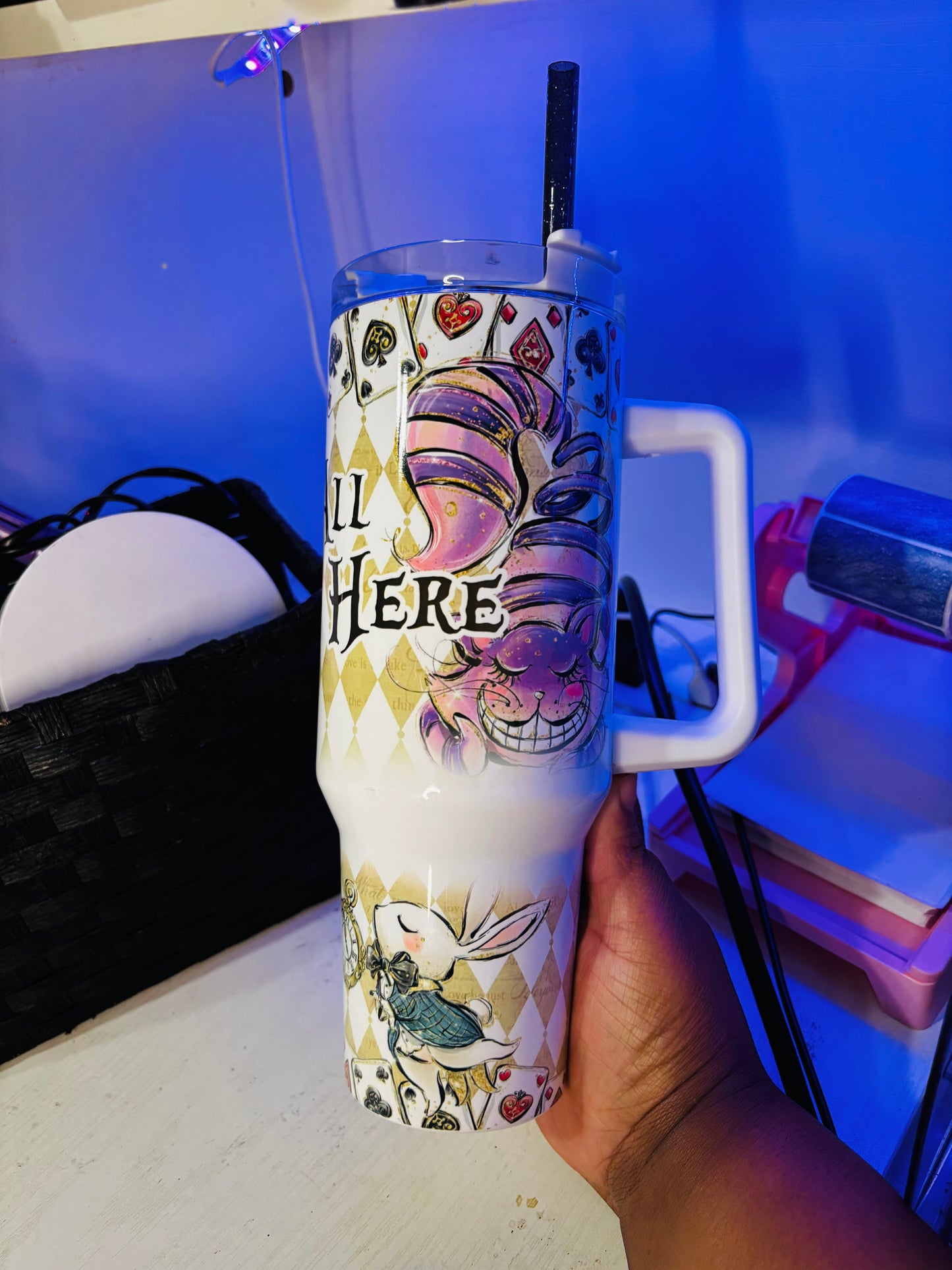 We’re all mad here 40oz tumbler
