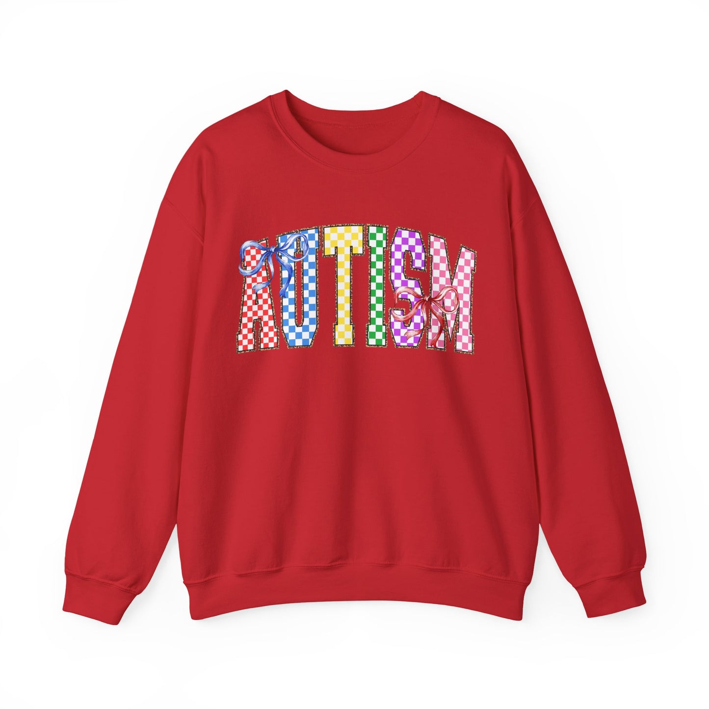 Autism Puzzle Pattern Crewneck Sweatshirt — Colorful Autism Awareness Pullover