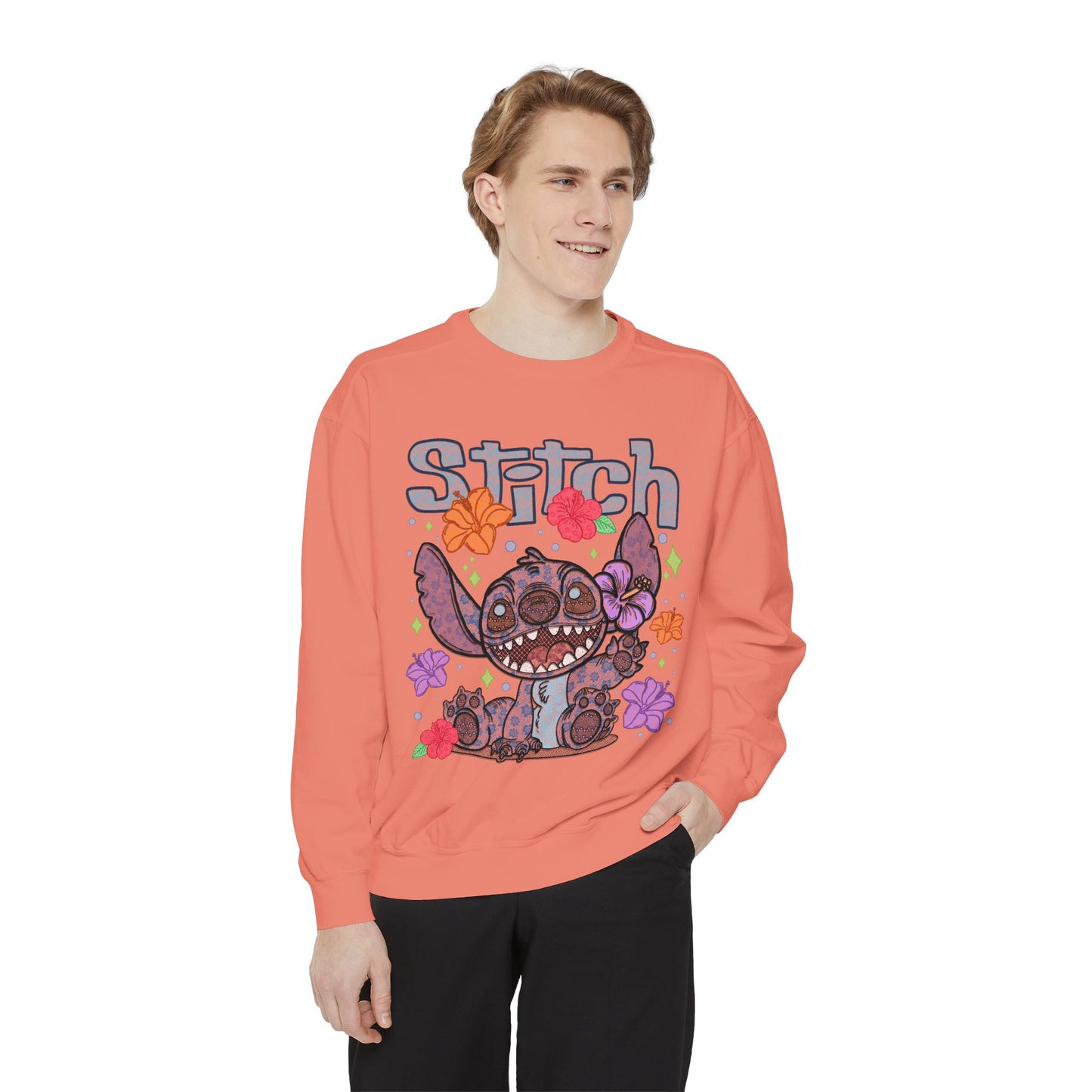 Stitch lace floral Graphic Sweatshirt