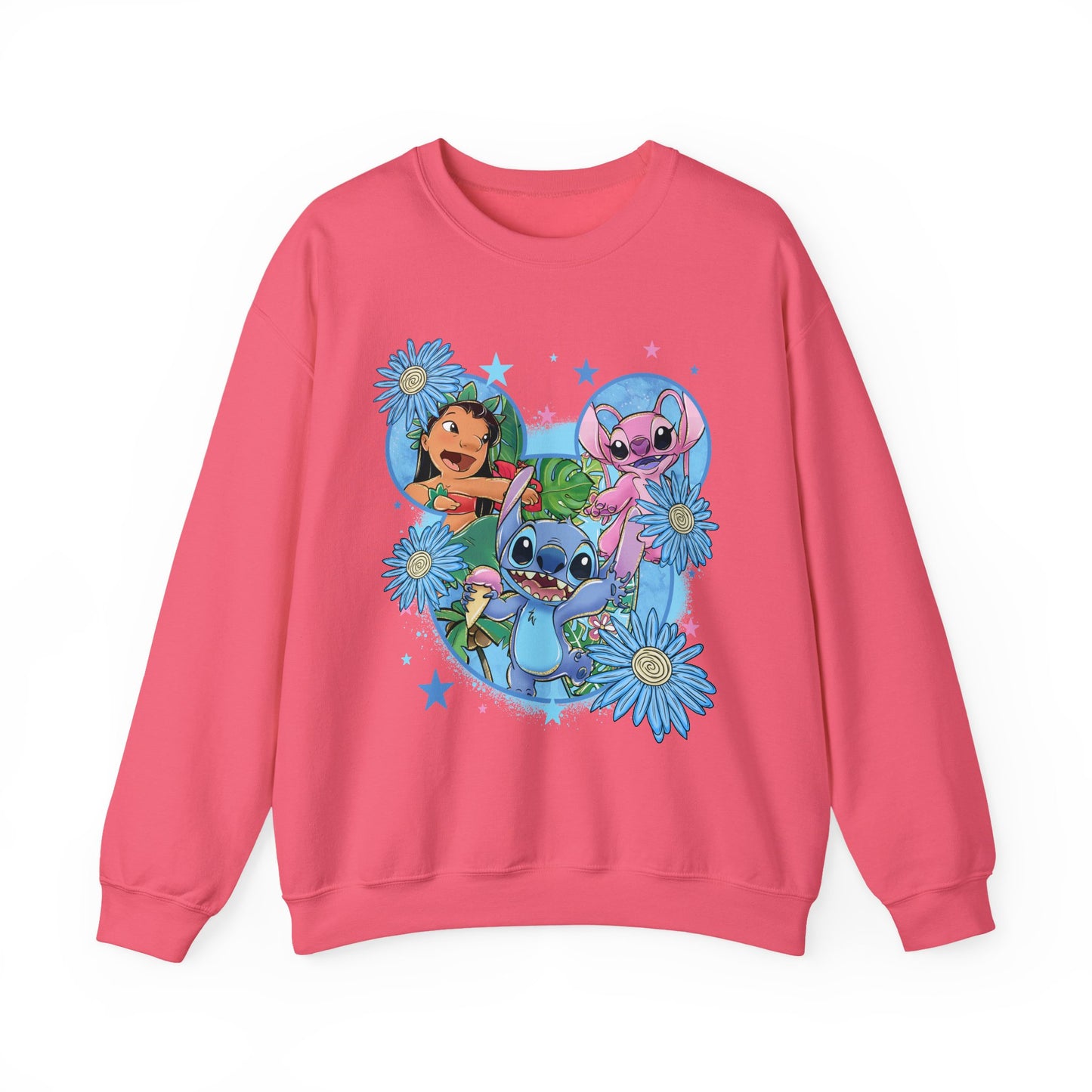 Blue monster floral crewneck