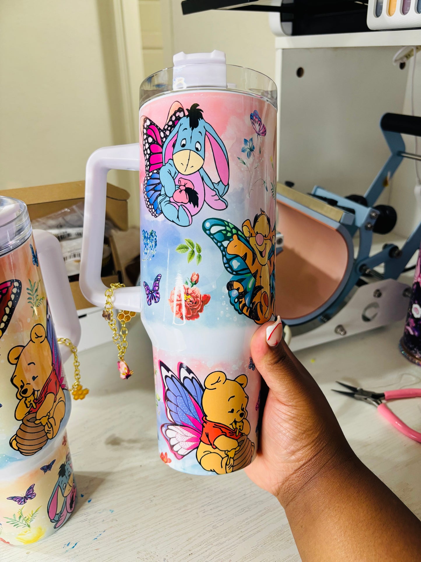 Butterfly Pooh and friends 40oz tumbler