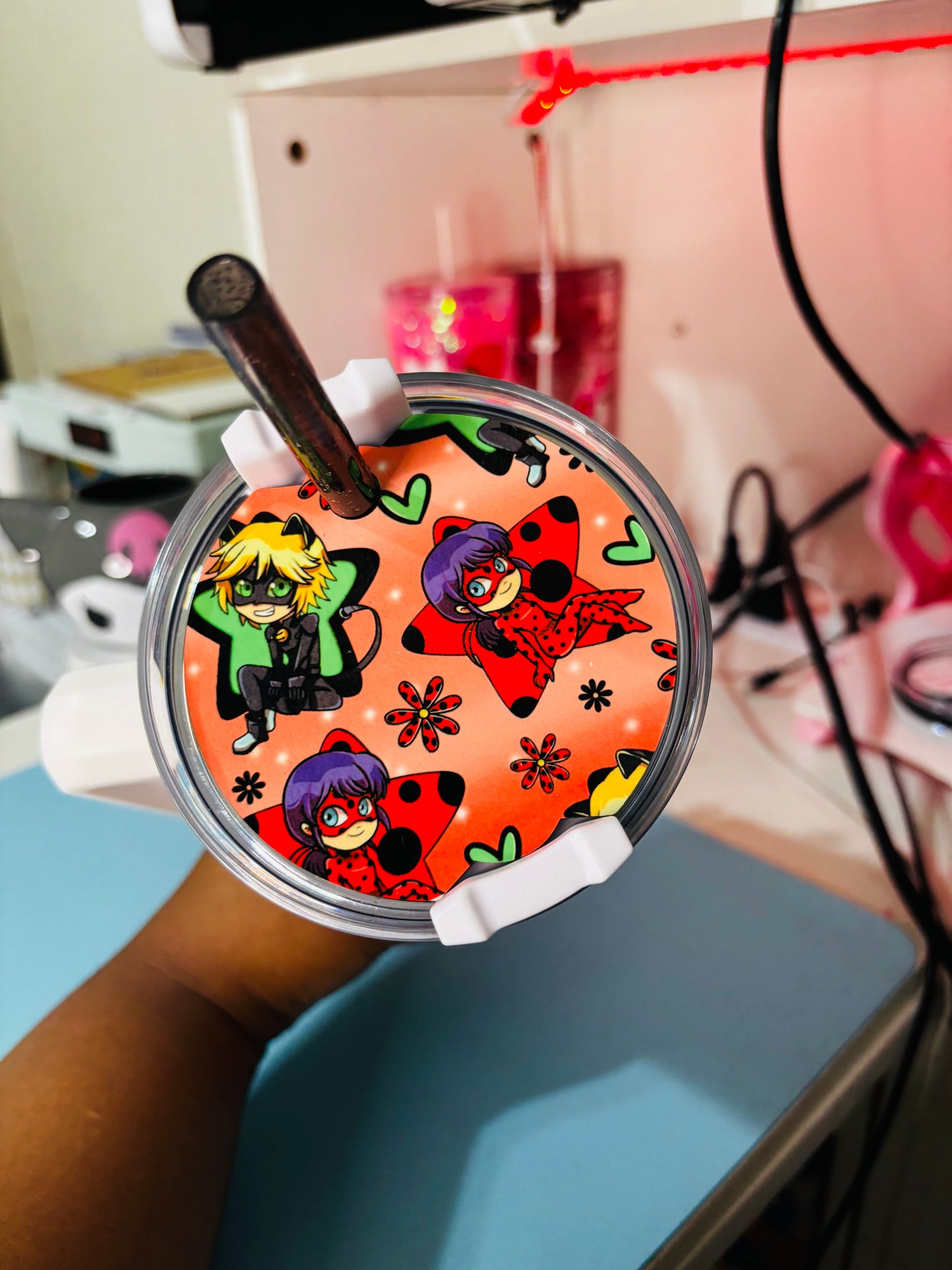 Miraculous ladybug & cat noir 40oz tumbler