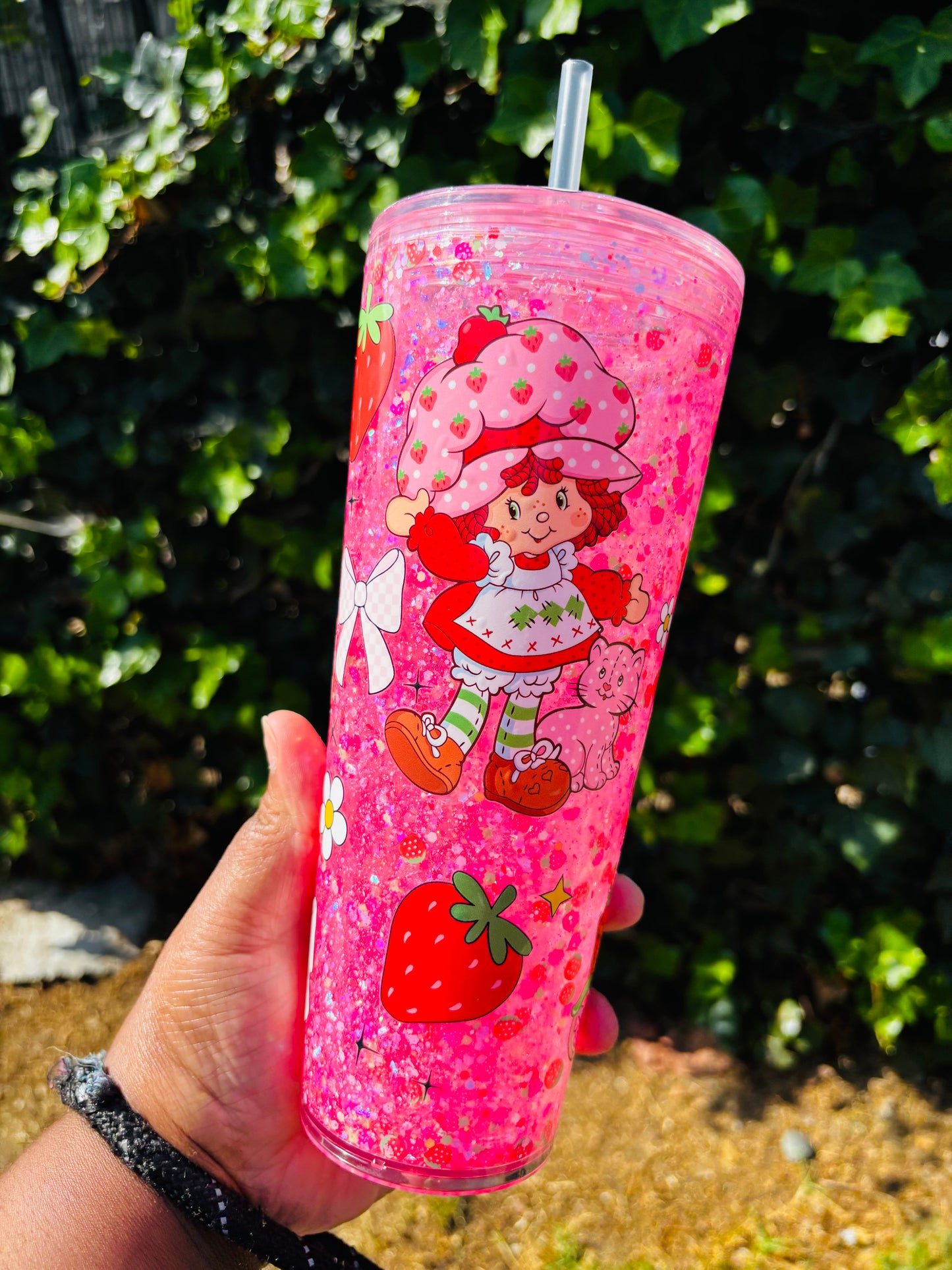 Strawberry girl 24oz acrylic tumbler