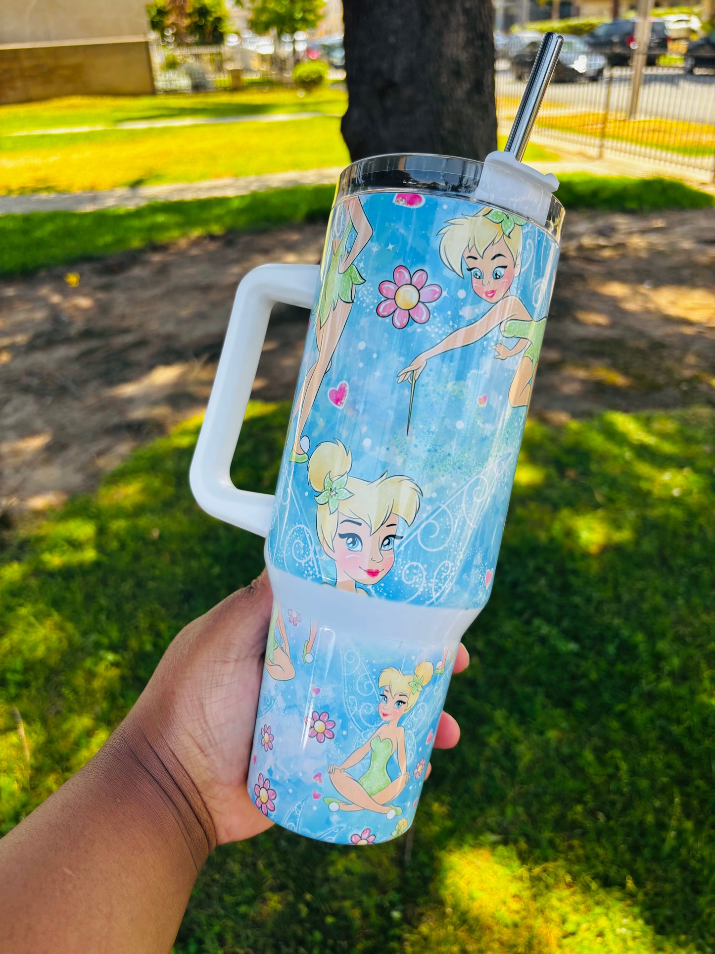 Blue tinkerbell 40oz tumbler