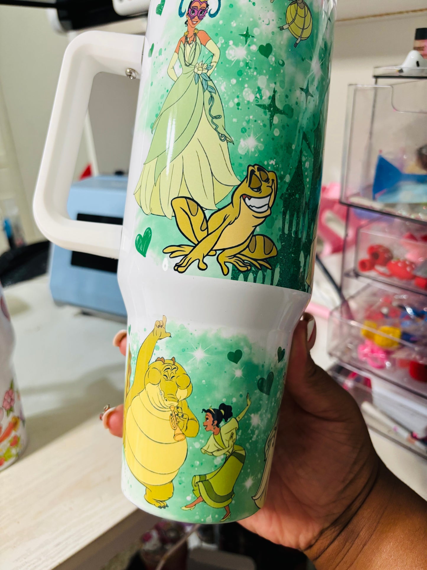 Princess tiana & prince 40oz tumbler