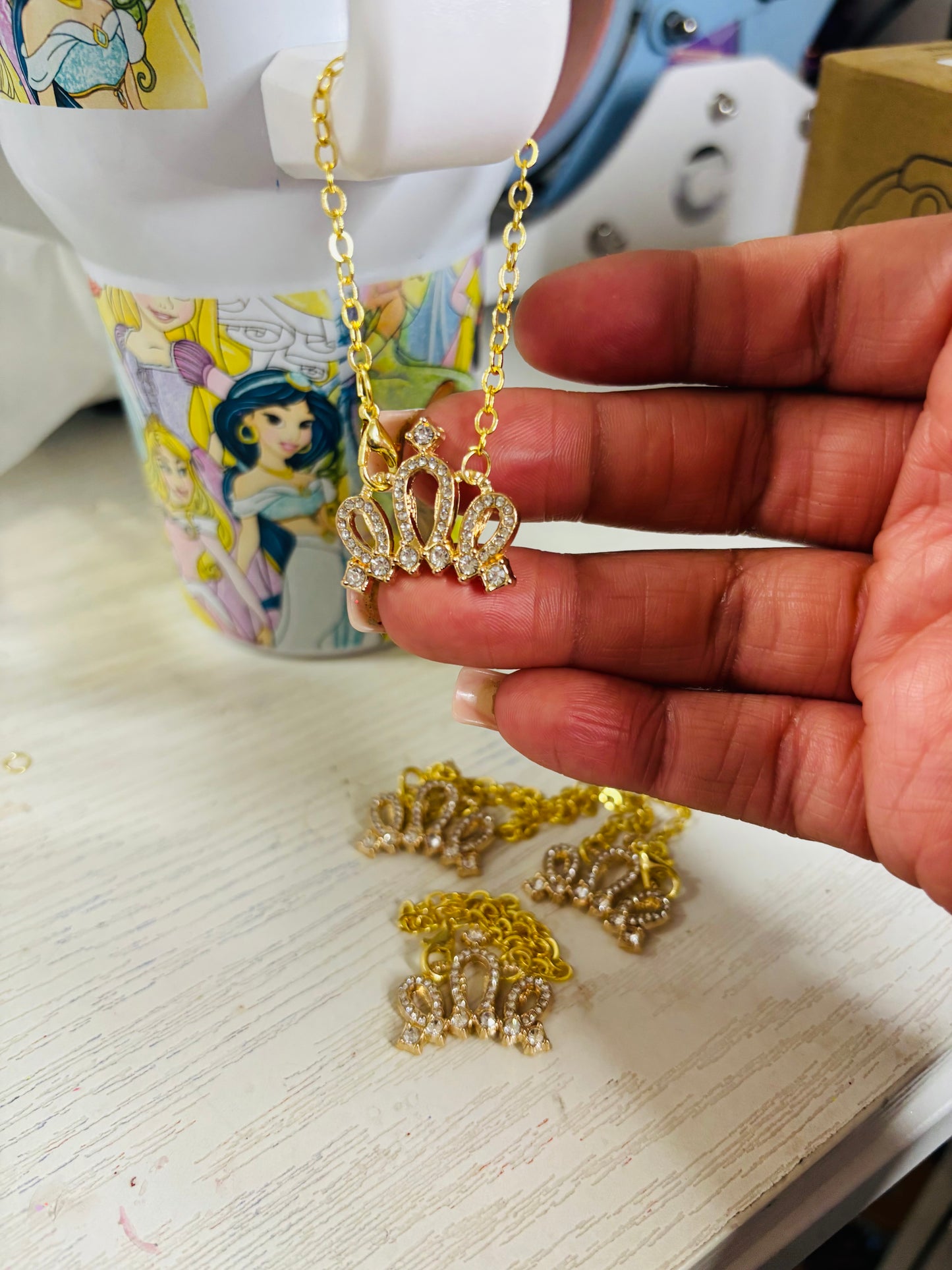 Crown handle chain