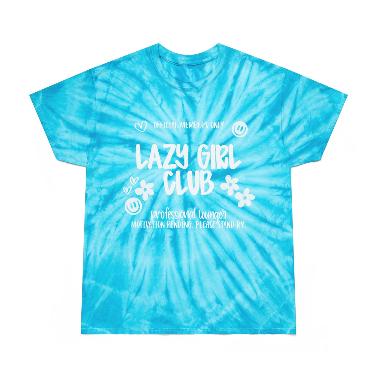 Lazy Girl Club Tie-Dye Tee — Yellow Cyclone Graphic T-Shirt