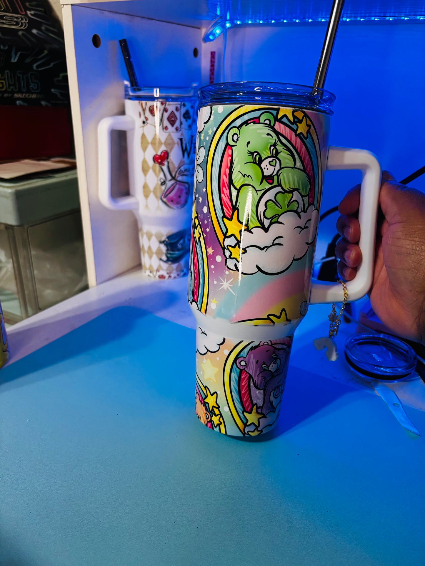 Colorful rainbow bears 40oz tumbler