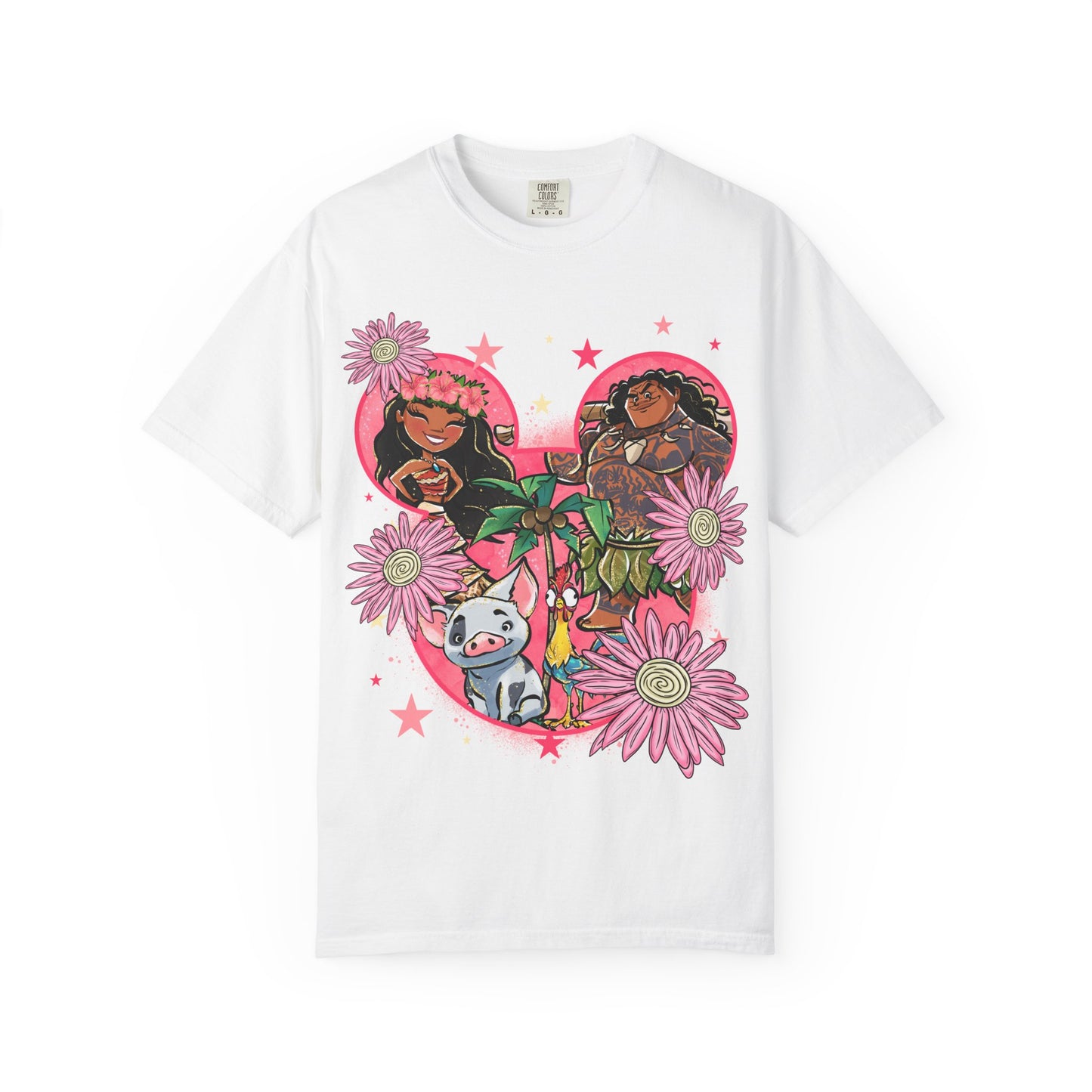 Moana Boho Floral Graphic Tee, Cute Summer Shirt