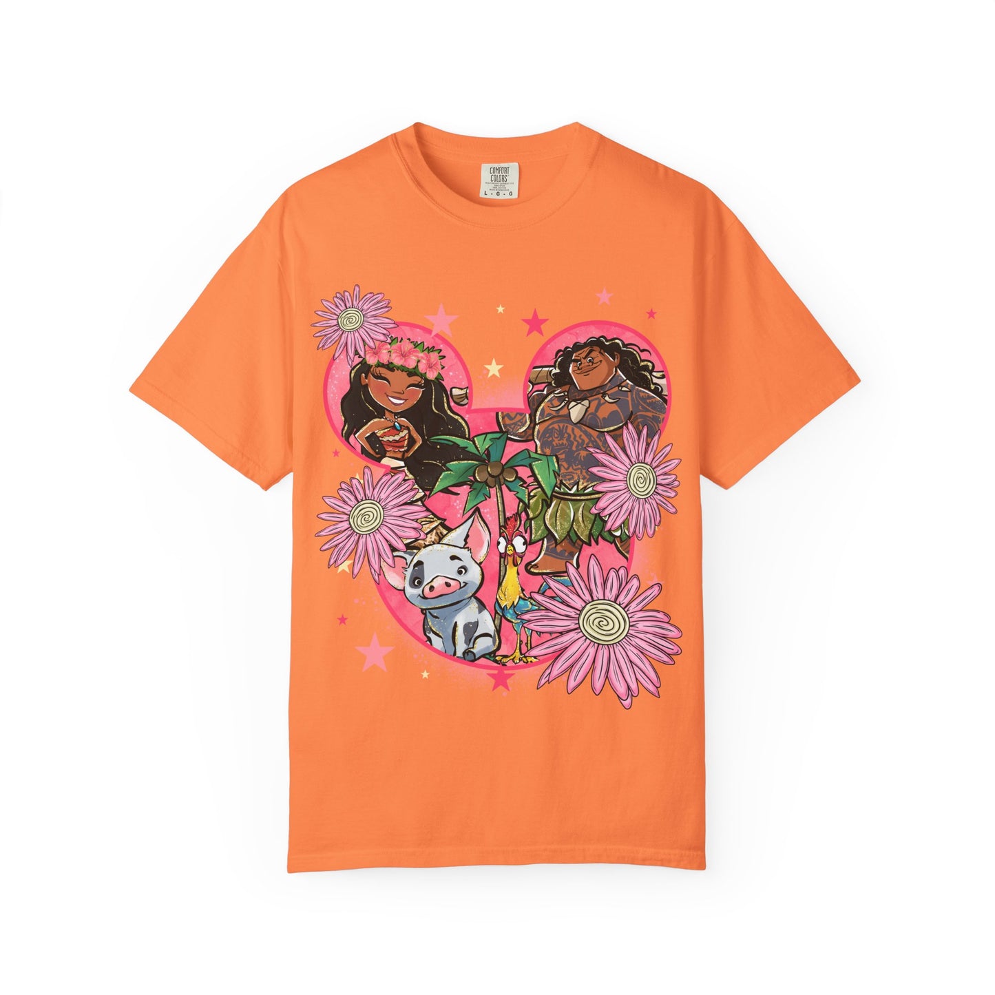 Moana Boho Floral Graphic Tee, Cute Summer Shirt