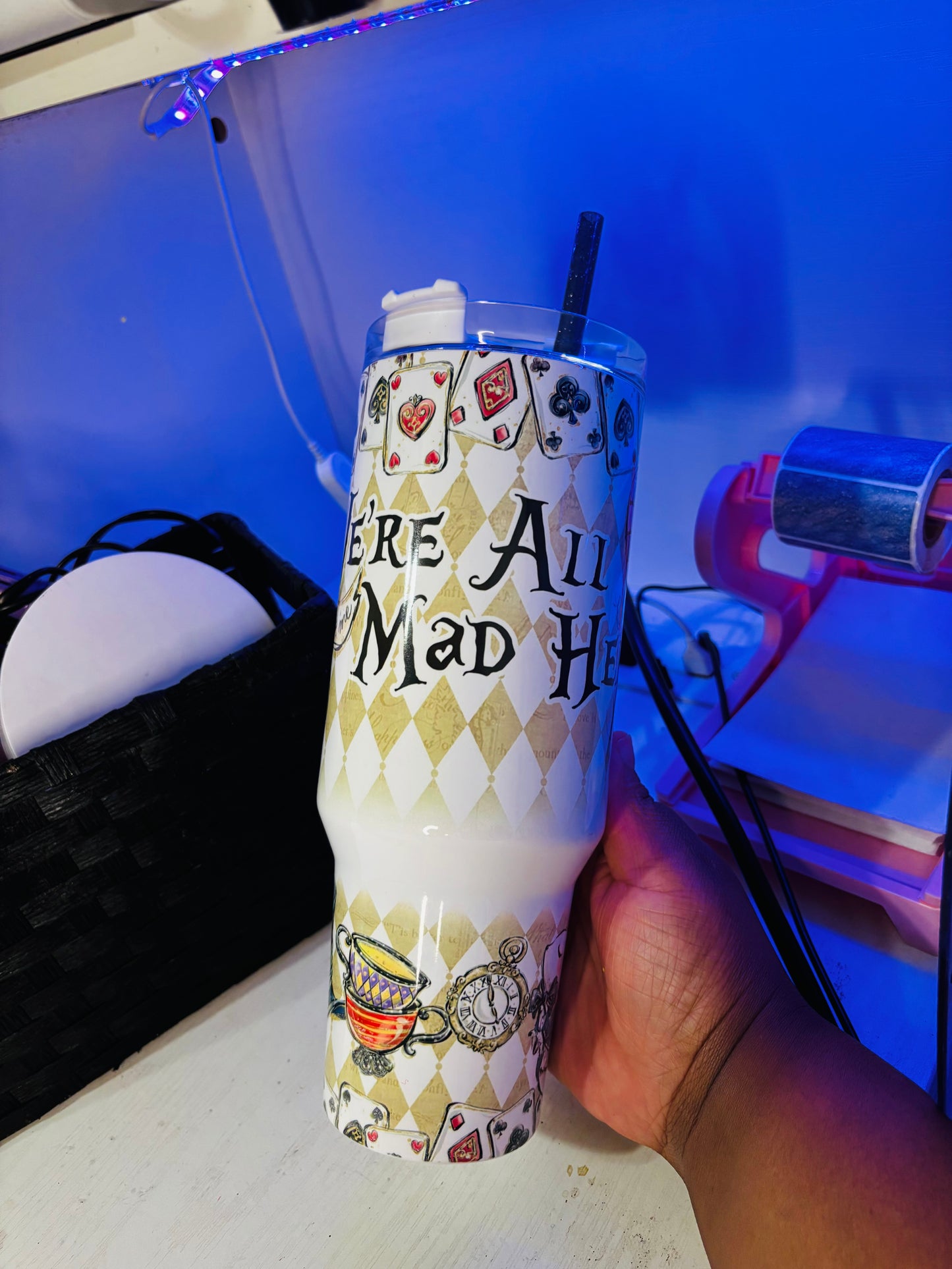 We’re all mad here 40oz tumbler