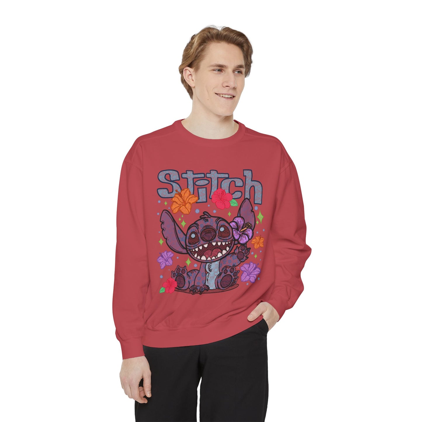 Stitch lace floral Graphic Sweatshirt