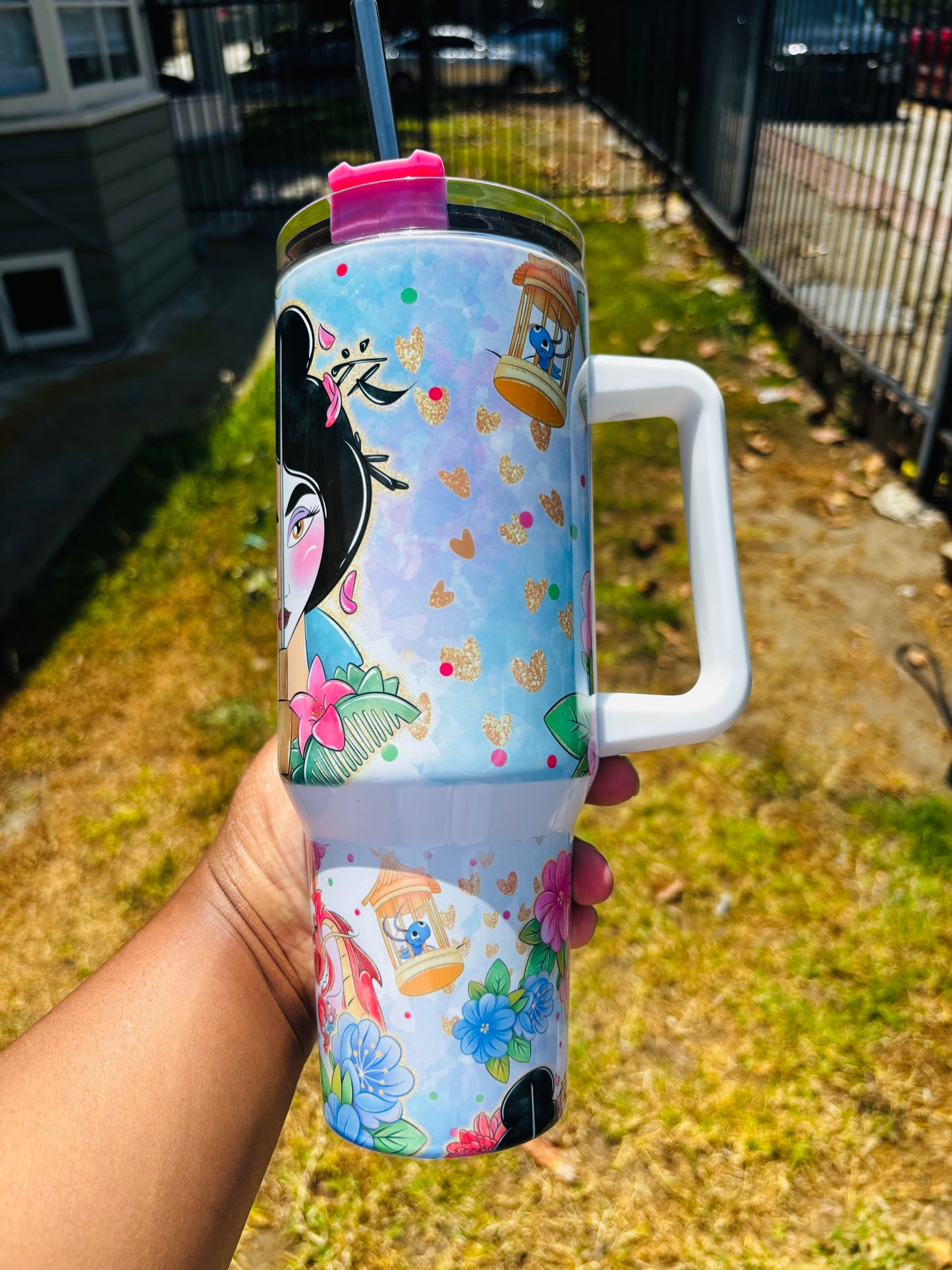Mulan blooms 40oz tumbler