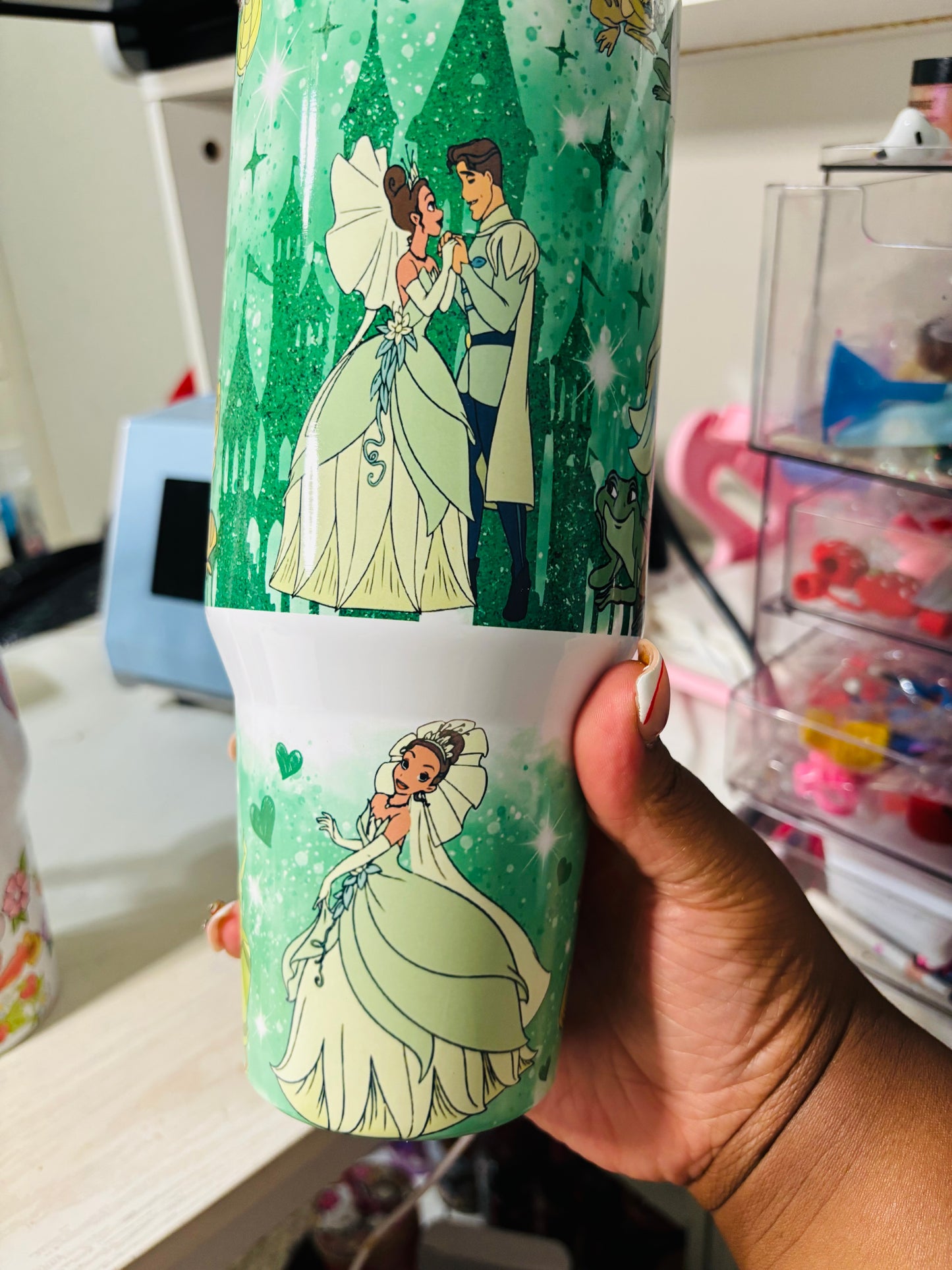 Princess tiana & prince 40oz tumbler