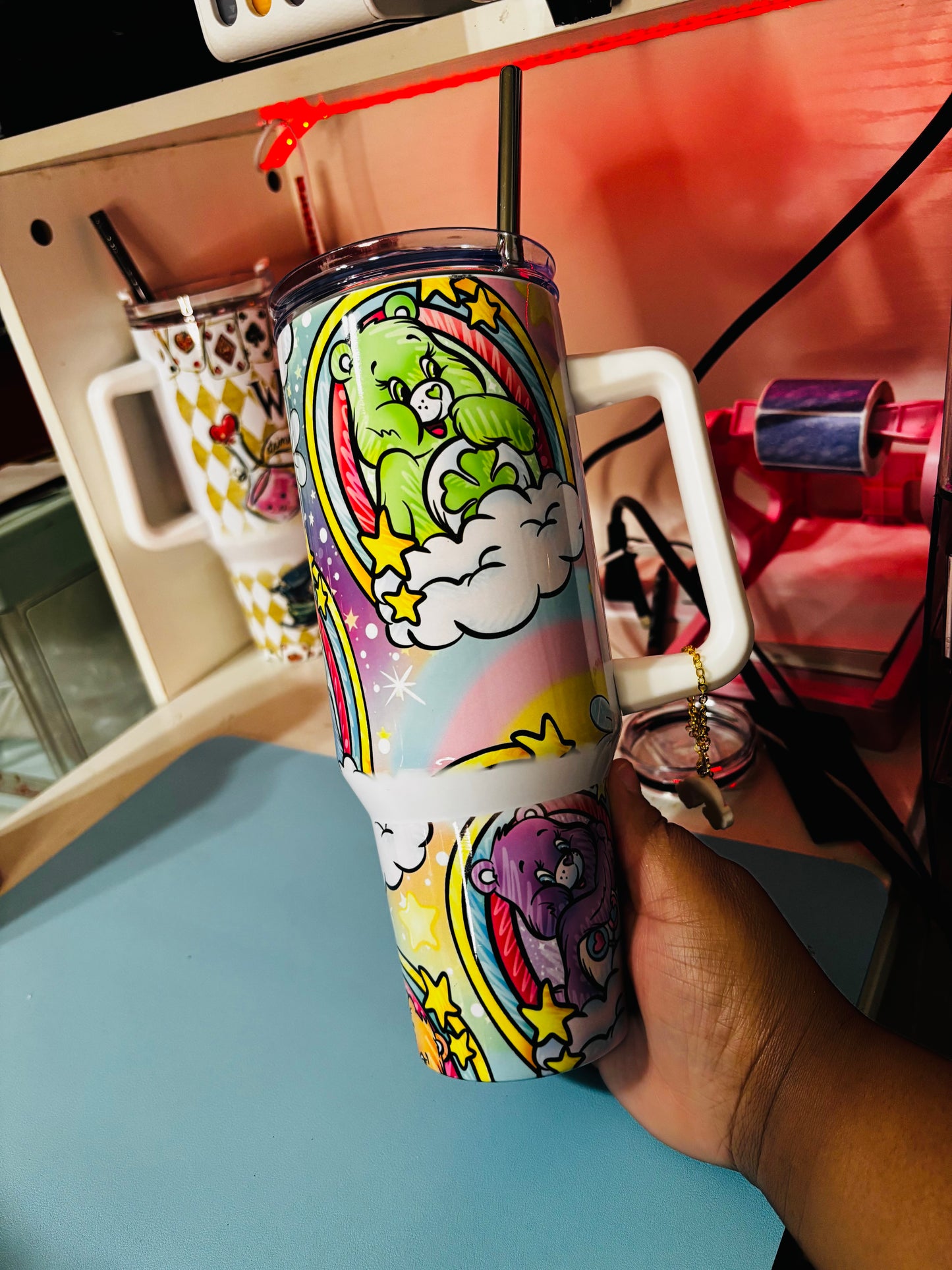 Colorful rainbow bears 40oz tumbler