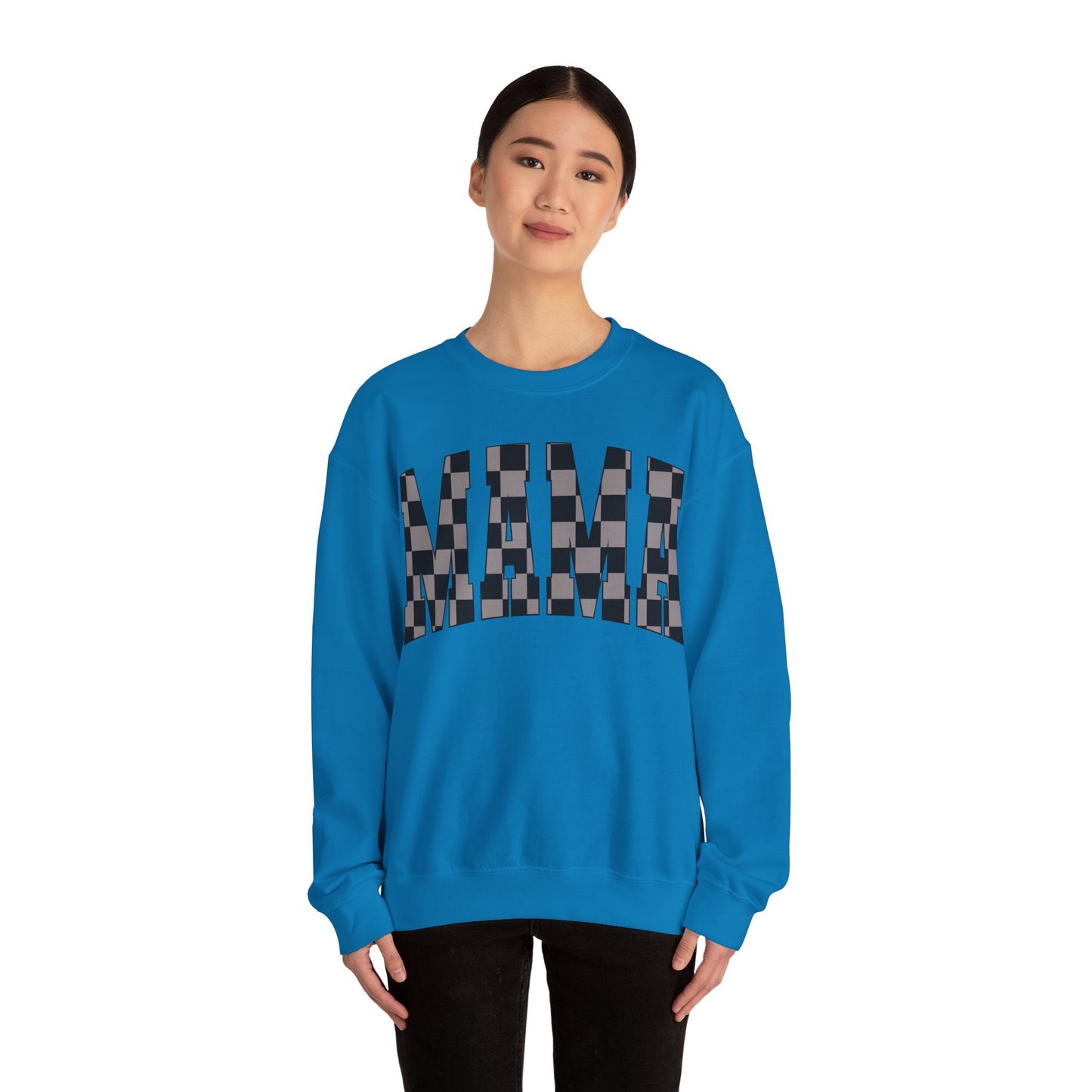 checkered mama Unisex Heavy Blend™ Crewneck Sweatshirt