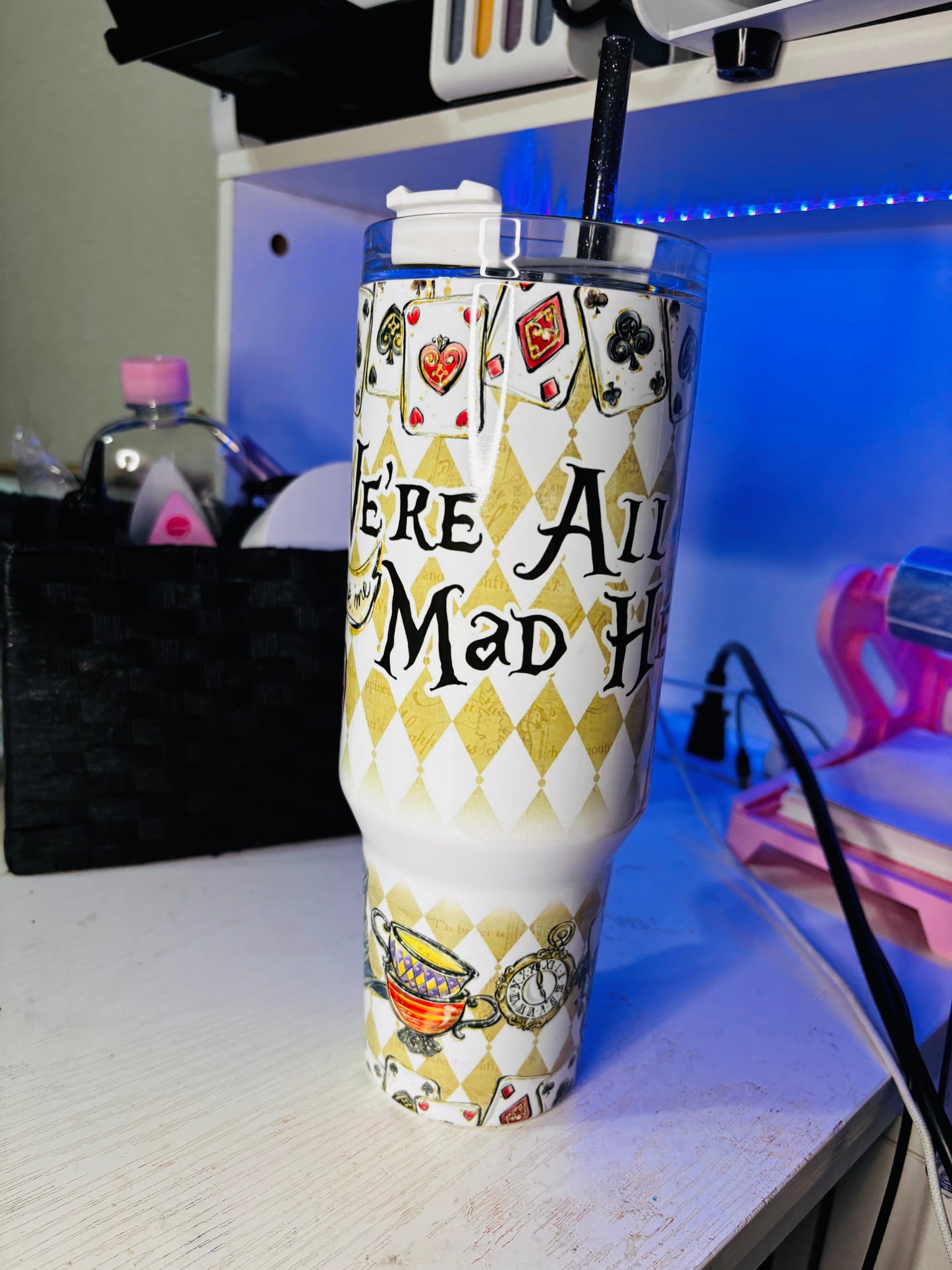 We’re all mad here 40oz tumbler