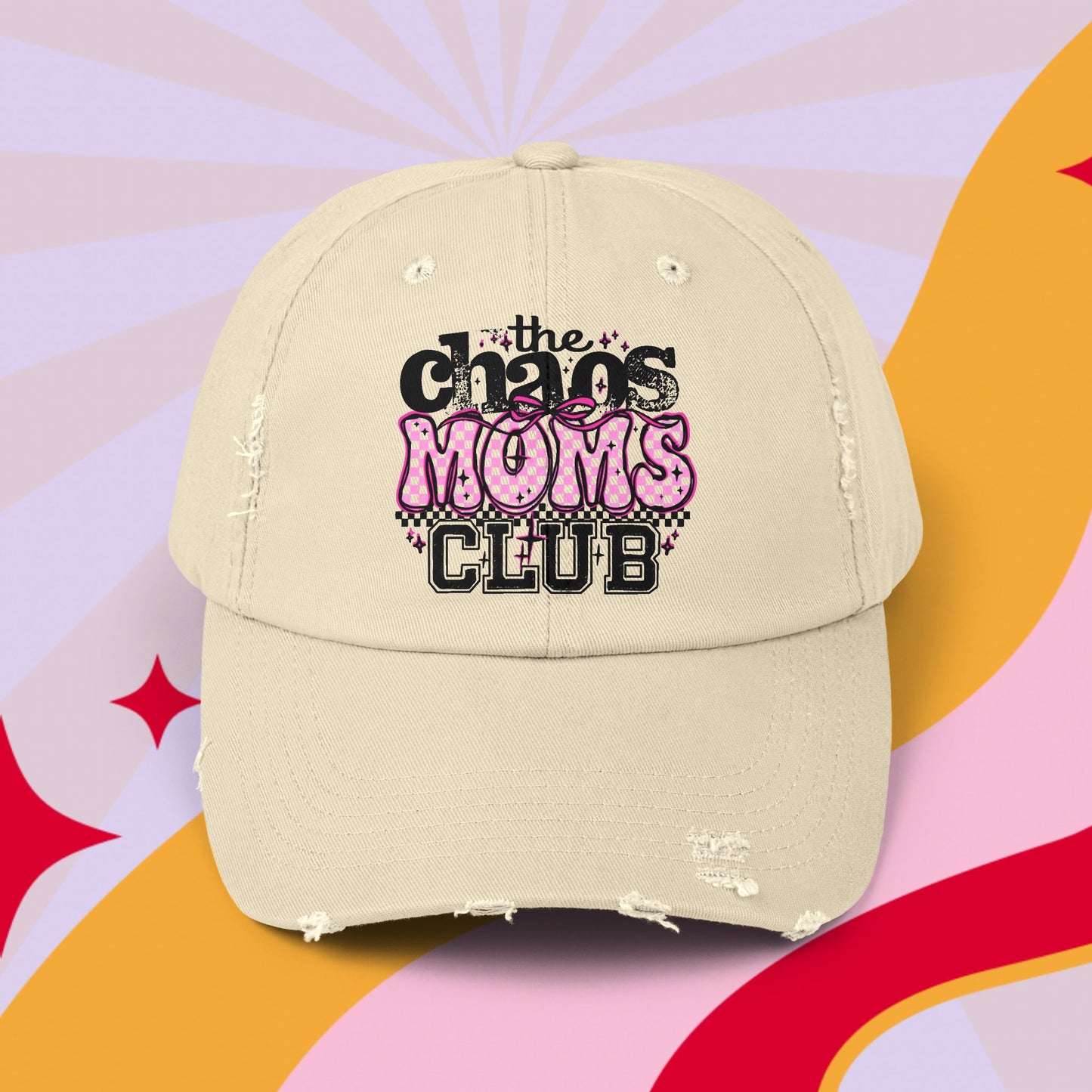 Chaos Moms Club Distressed Cap
