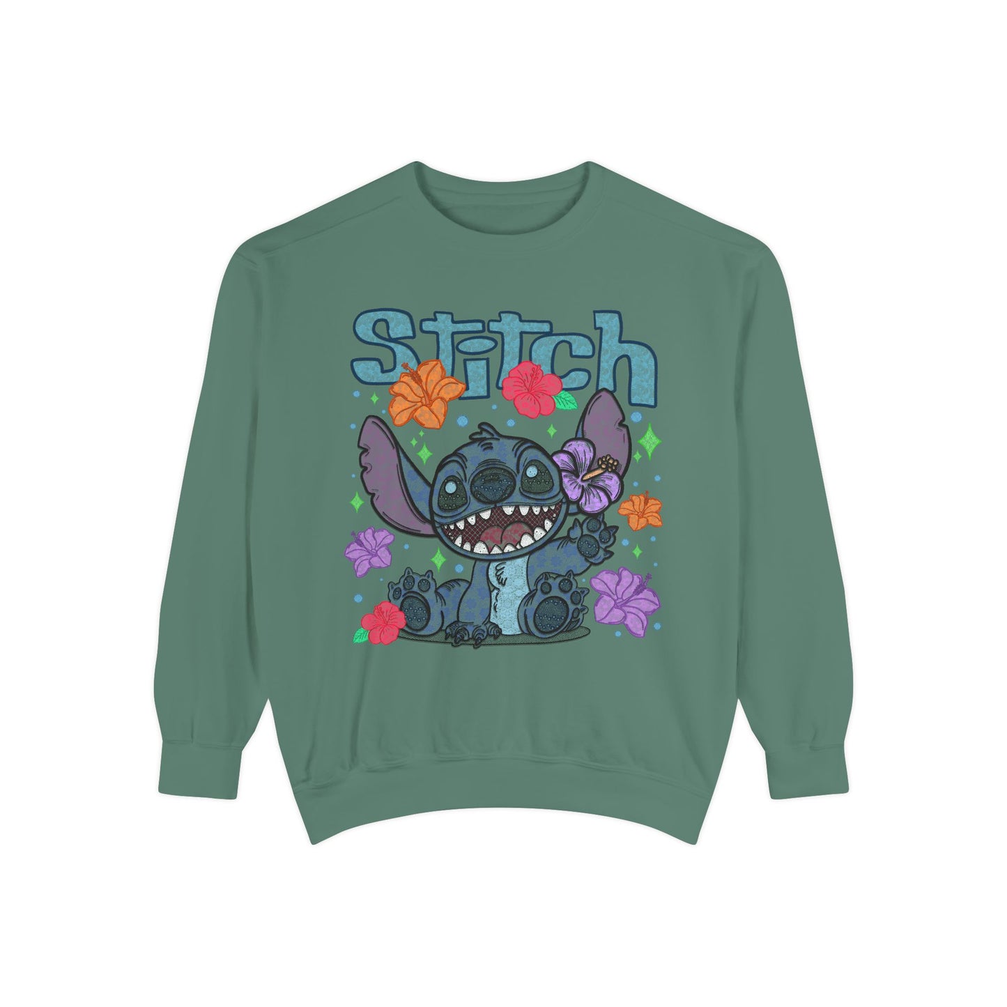 Stitch lace floral Graphic Sweatshirt
