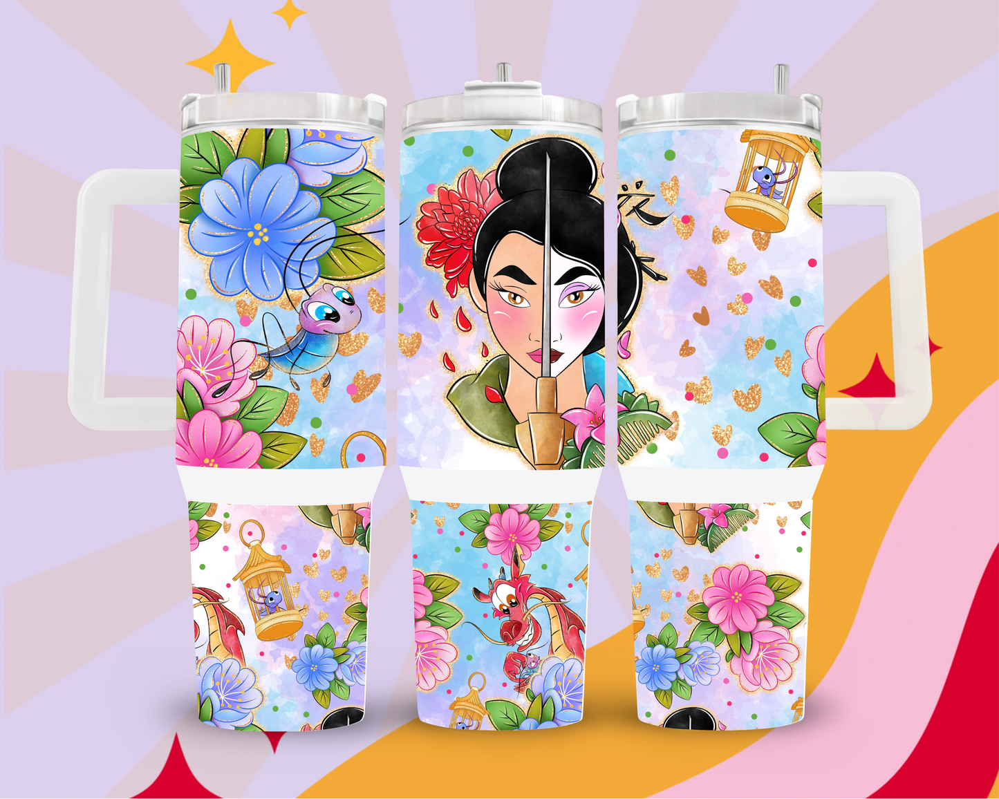 Mulan blooms 40oz tumbler