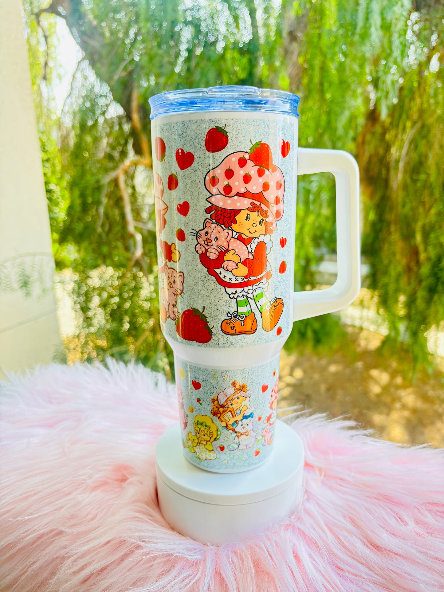 Strawberry SC silver 40oz tumbler