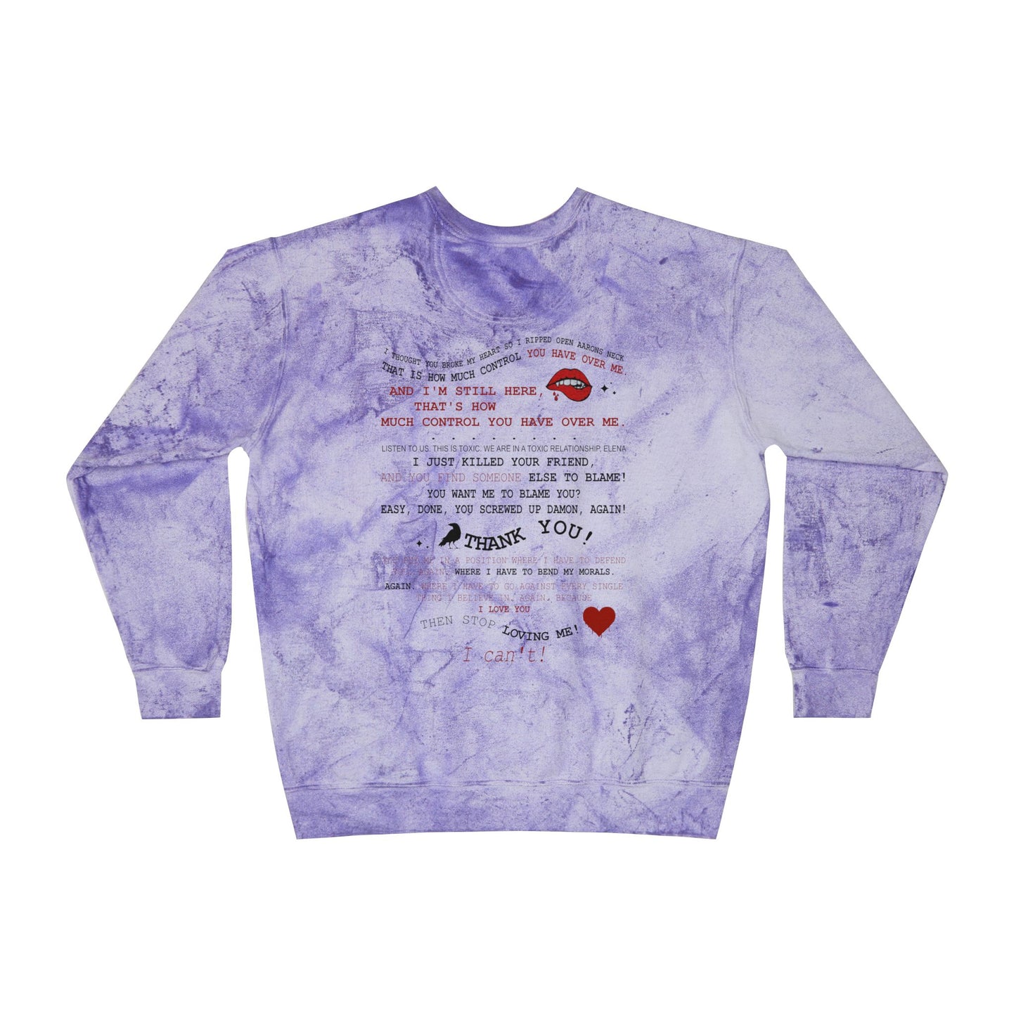 Delena toxic love club Tie-Dye Crewneck Sweatshirt