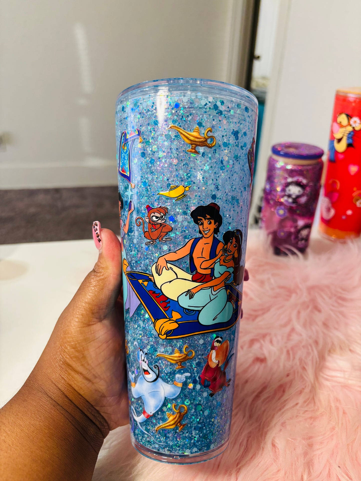 Jasmine and Aladdin 24oz acrylic tumbler