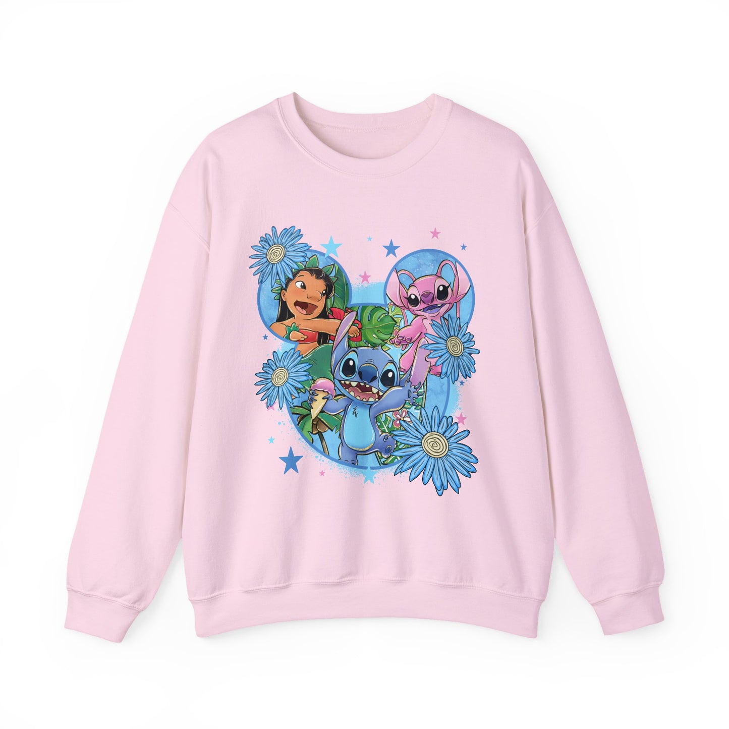 Blue monster floral crewneck