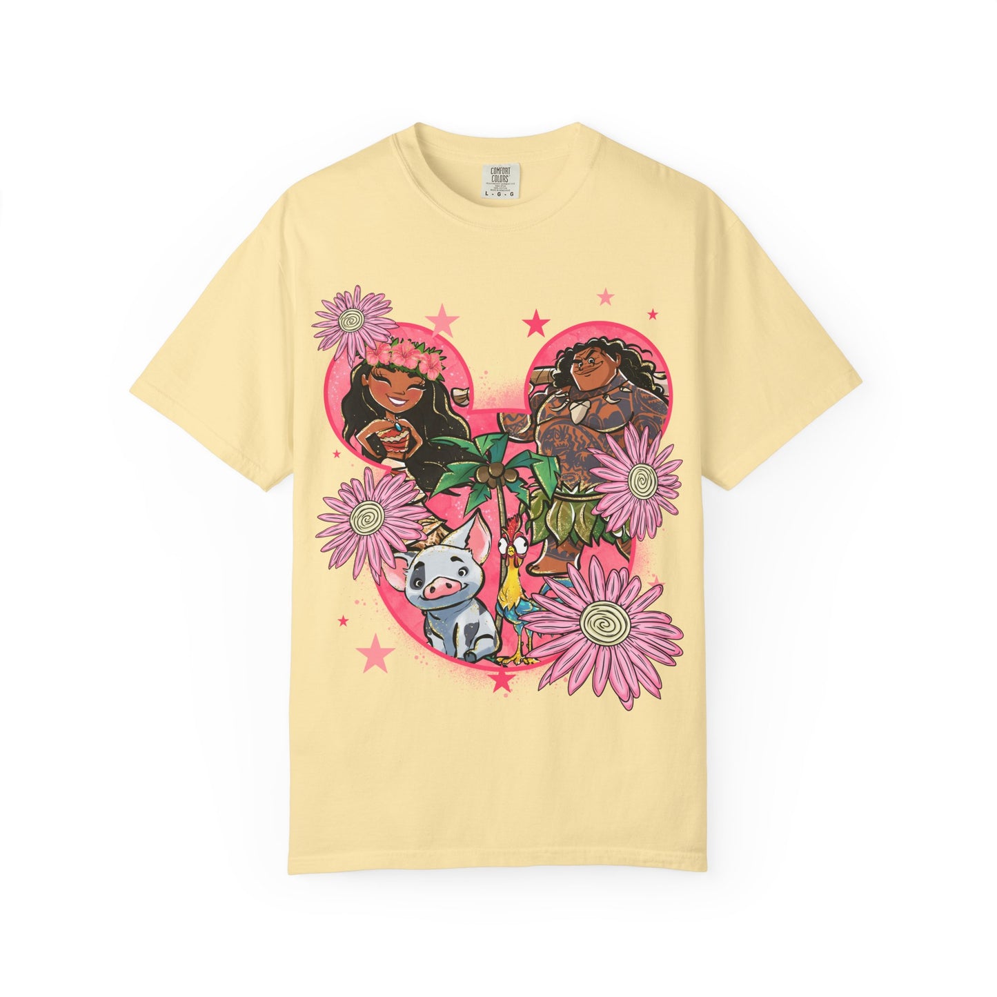 Moana Boho Floral Graphic Tee, Cute Summer Shirt
