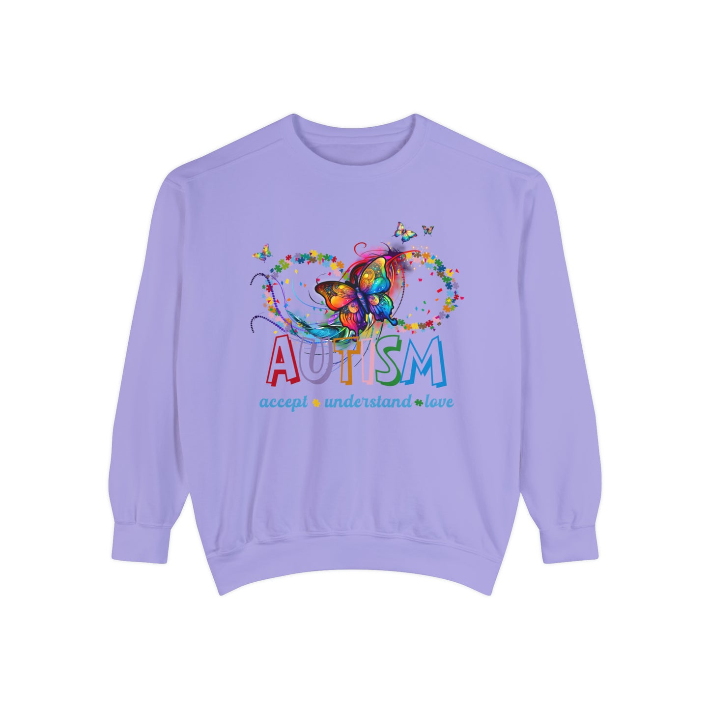 accept understand & love Unisex Garment-Dyed Sweatshirt