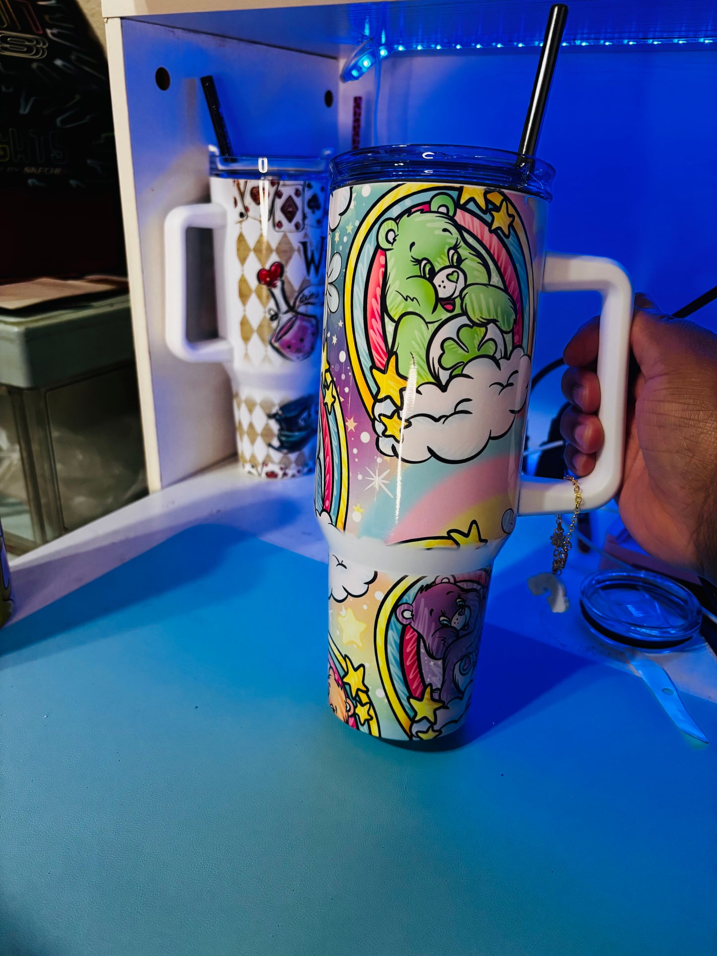 Colorful rainbow bears 40oz tumbler