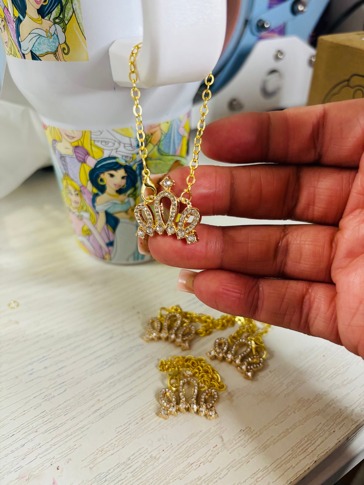 Crown handle chain