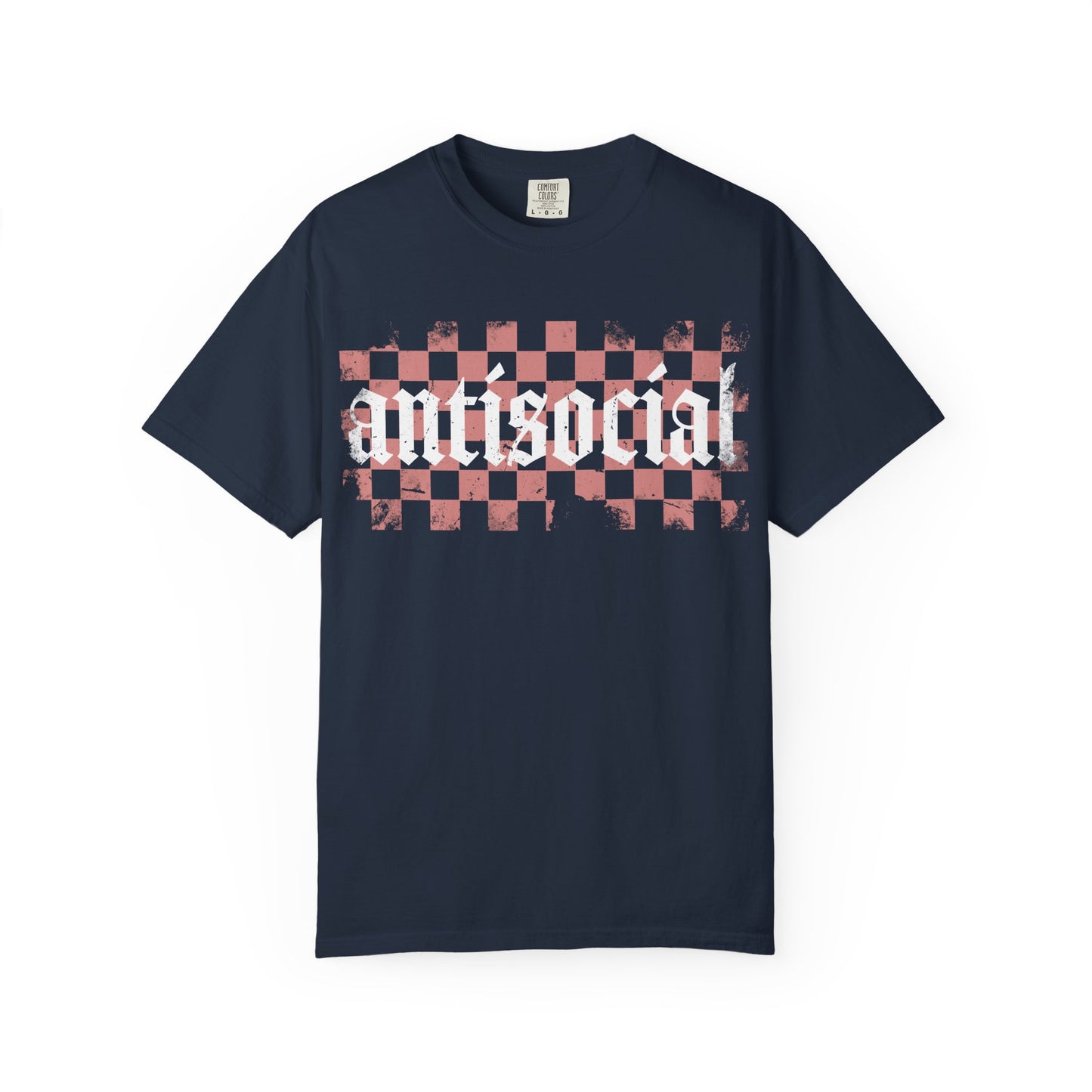 Antisocial Unisex Garment-Dyed T-Shirt | Trendy Graphic Tee, Gift for Introverts, Casual Wear, Street Style, Unique Fashion