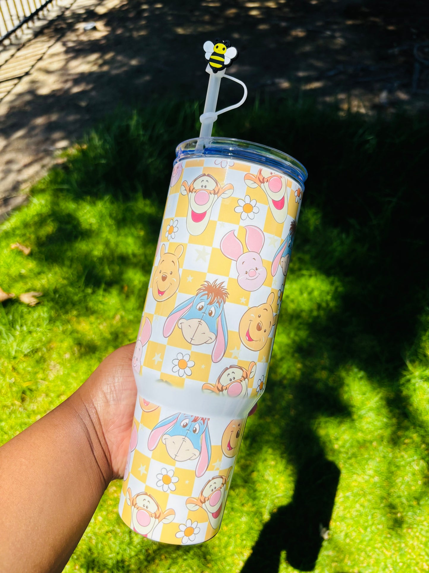 Yellow Pooh and friends 40oz tumbler