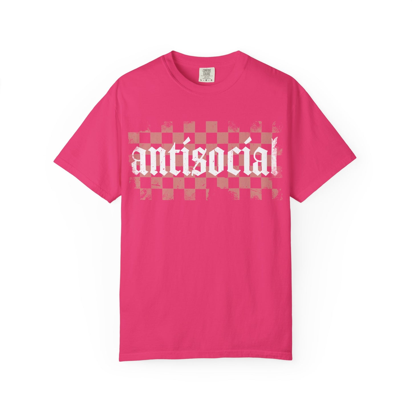 Antisocial Unisex Garment-Dyed T-Shirt | Trendy Graphic Tee, Gift for Introverts, Casual Wear, Street Style, Unique Fashion