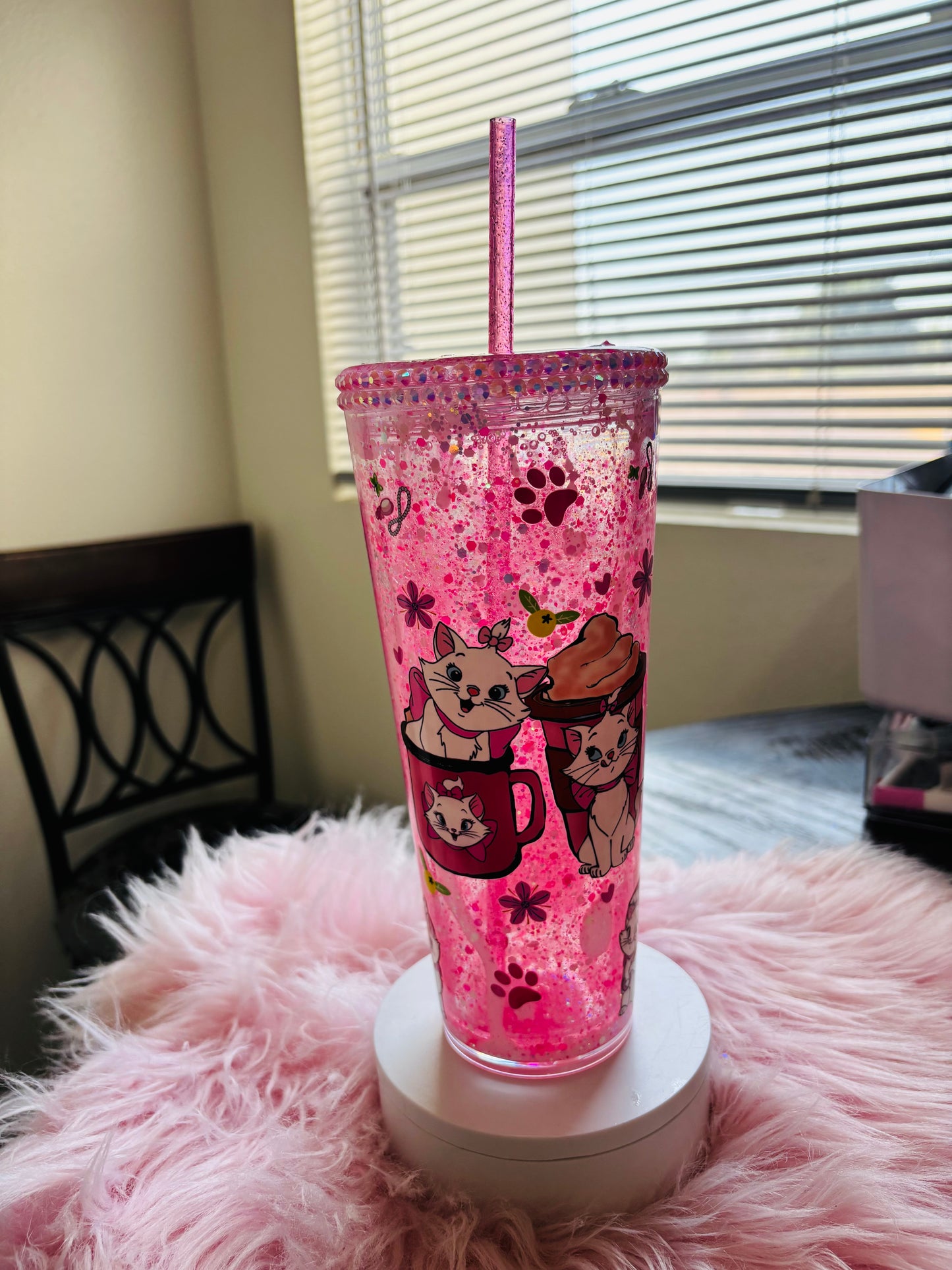 Marie 24oz acrylic snow globe tumbler