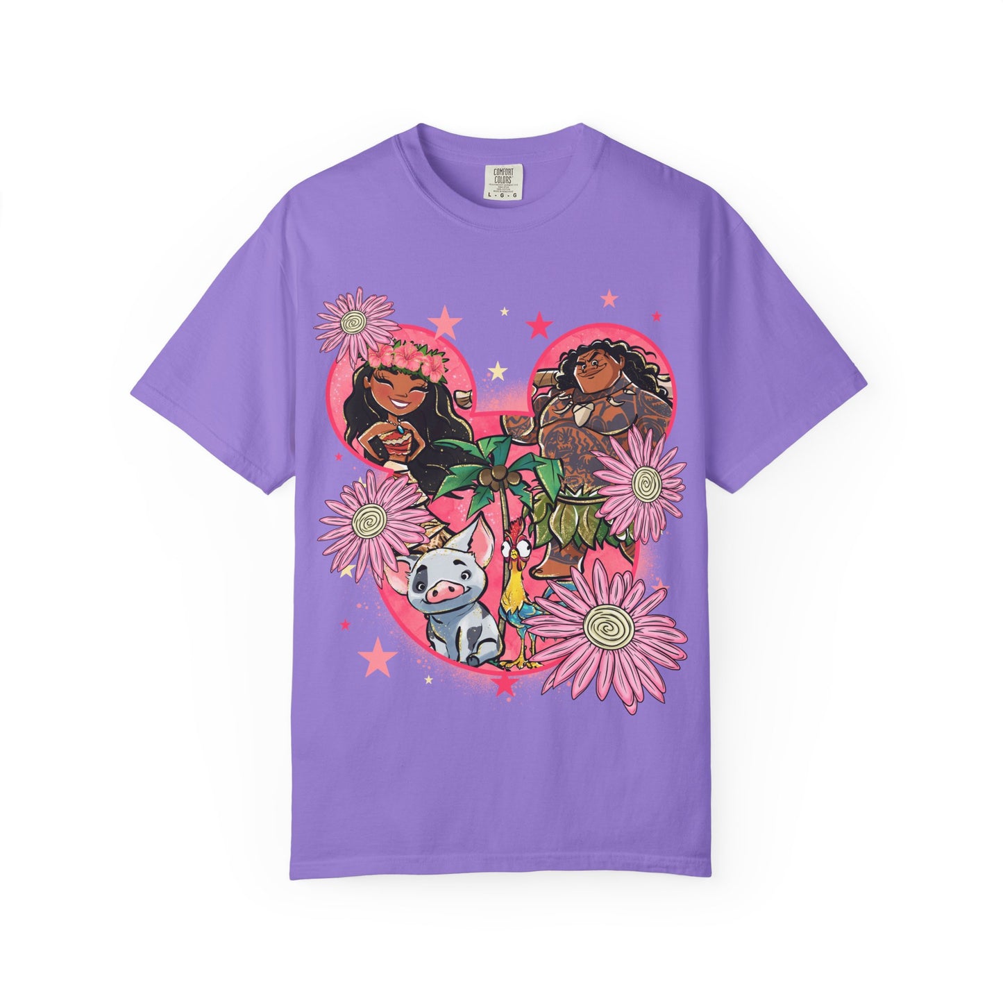 Moana Boho Floral Graphic Tee, Cute Summer Shirt