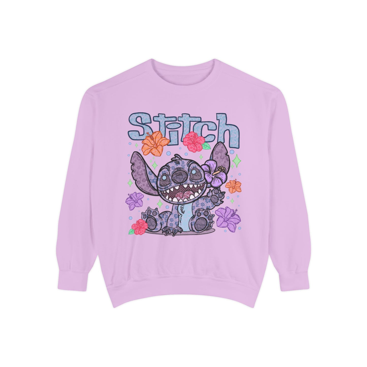 Stitch lace floral Graphic Sweatshirt