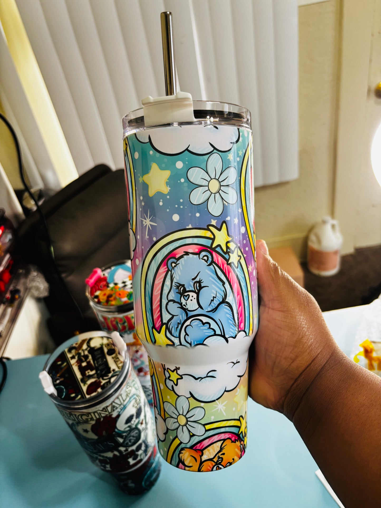 Colorful rainbow bears 40oz tumbler