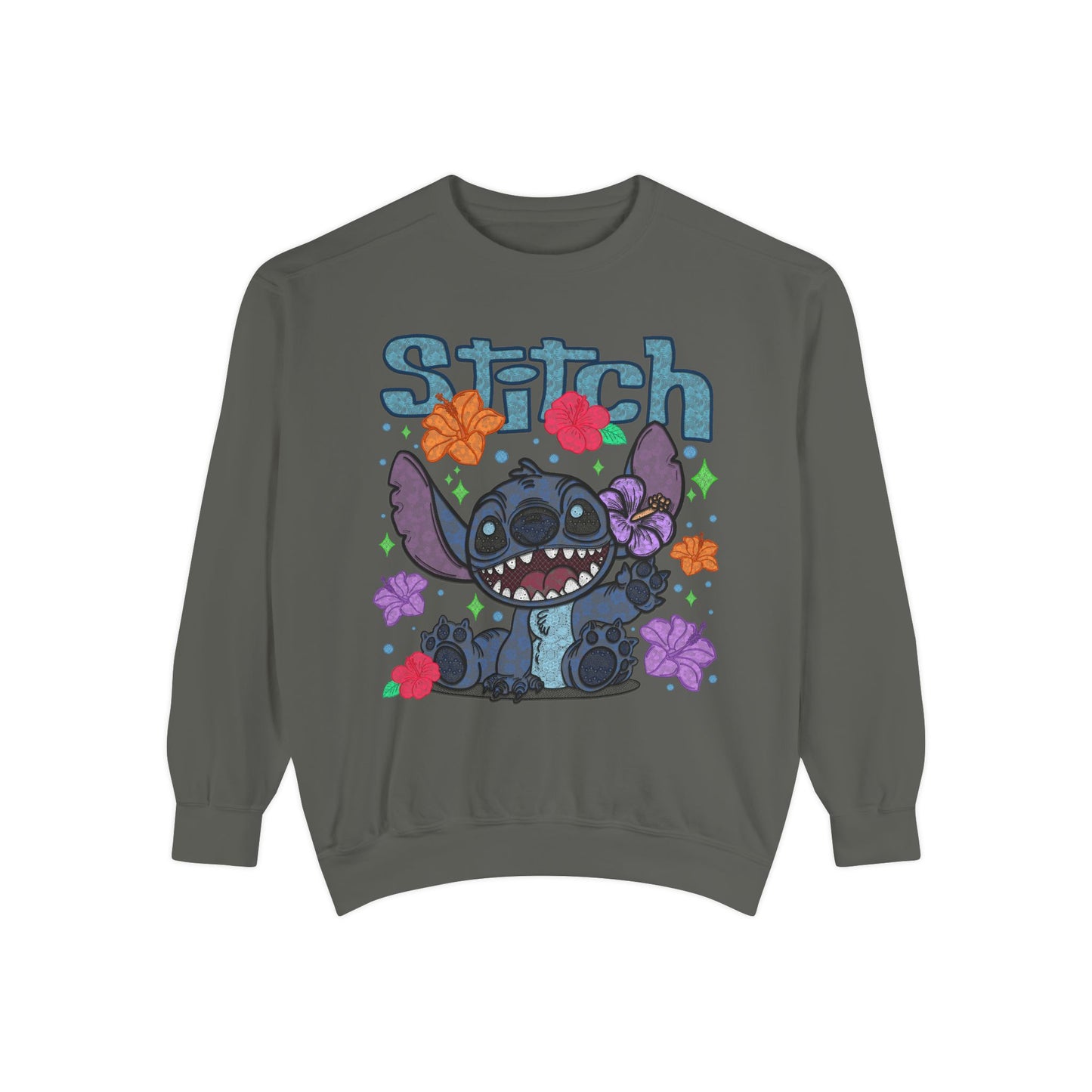 Stitch lace floral Graphic Sweatshirt